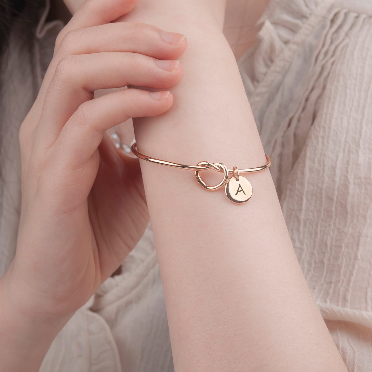 Custom Love Knot Cuff Bangle
