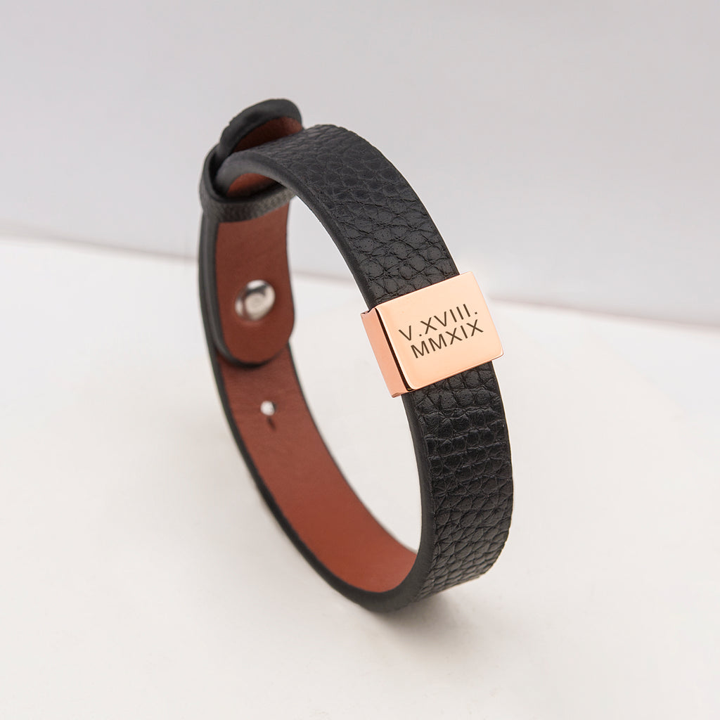 Men's Leather Engravable Bracelet