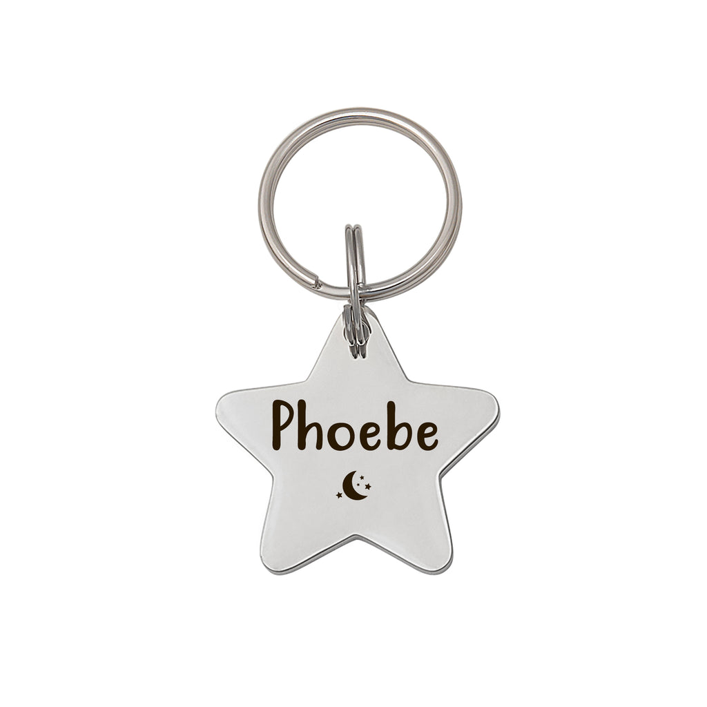 Star Shaped Name and Icon Pet ID Dog Tag