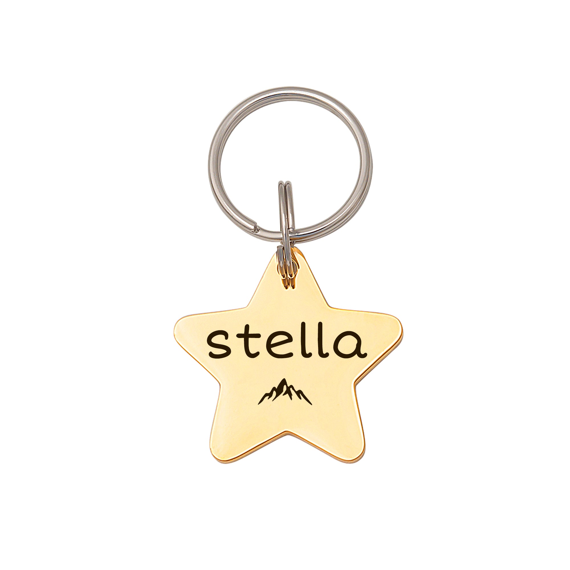 Star Shaped Name and Icon Pet ID Dog Tag
