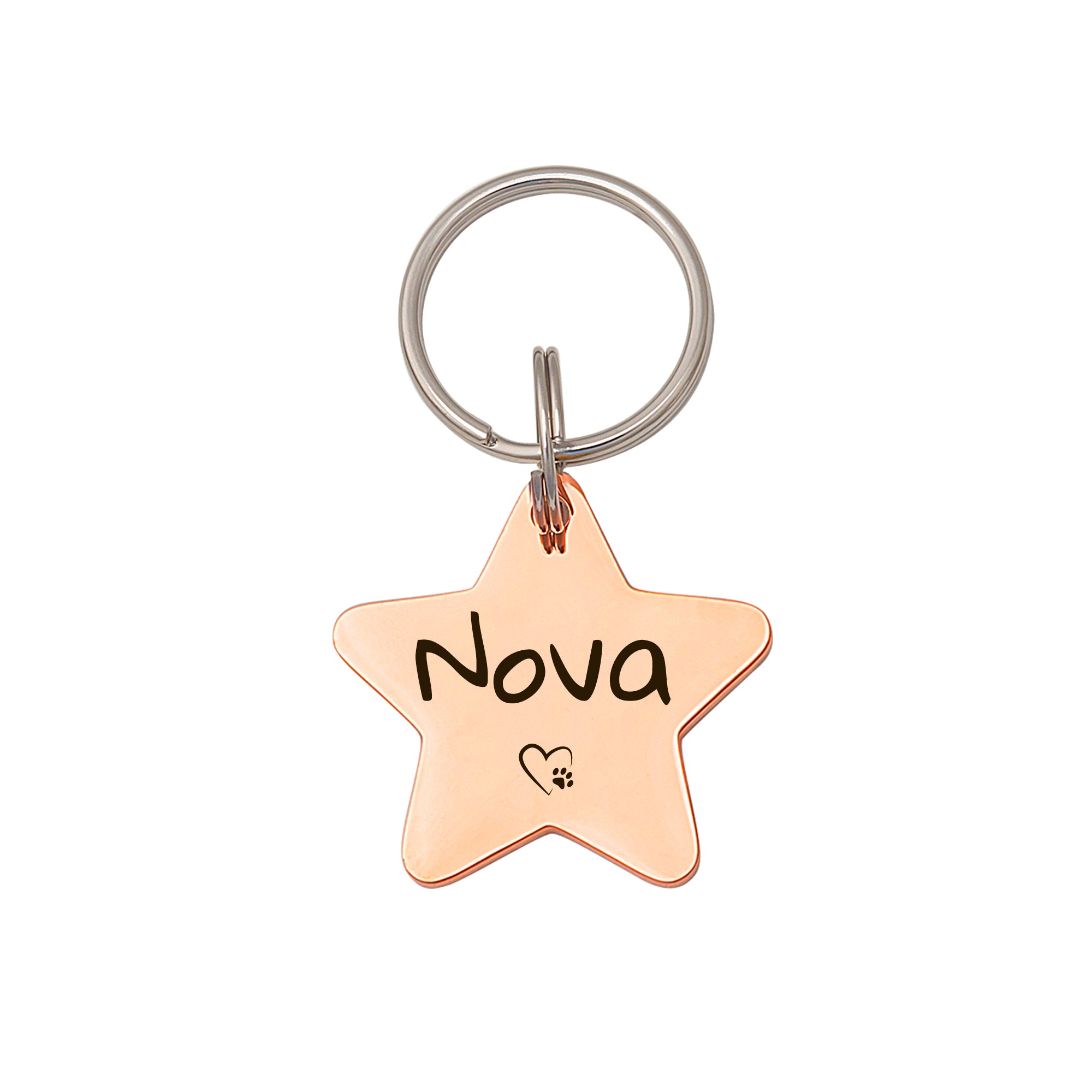 Star Shaped Name and Icon Pet ID Dog Tag