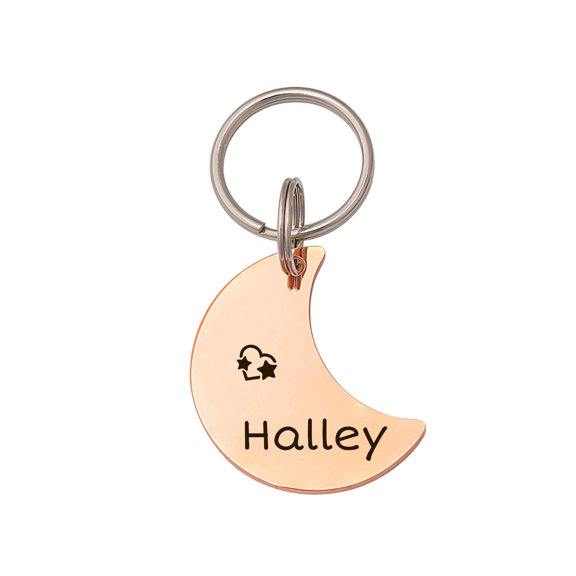 Personalized Moon Shaped Pet ID Dog Tag for Pets