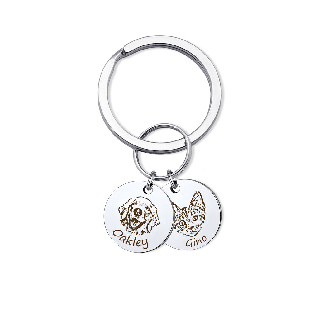 Pet Portrait Memorial Rainbow Bridge Key Chain