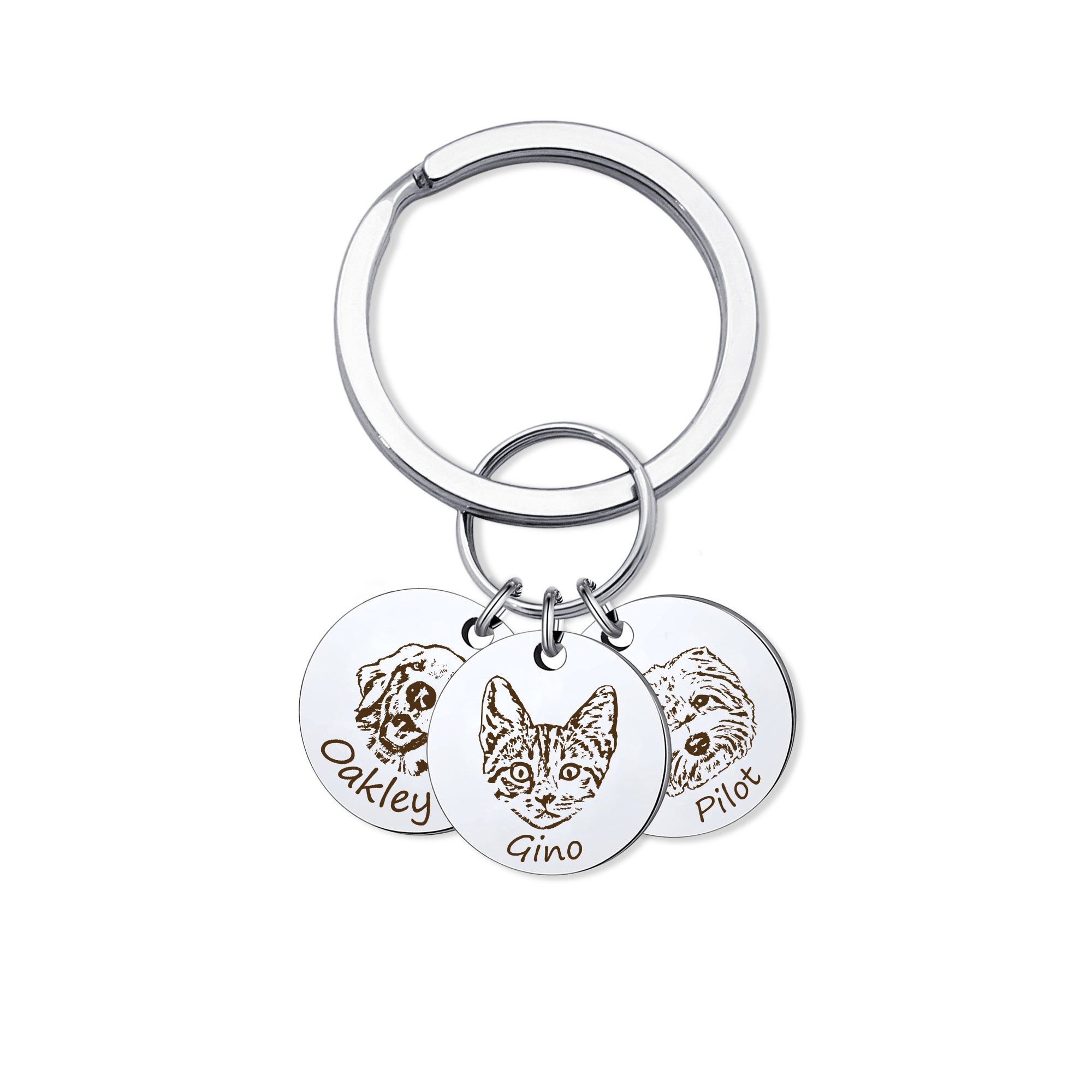 Pet Portrait Memorial Rainbow Bridge Key Chain