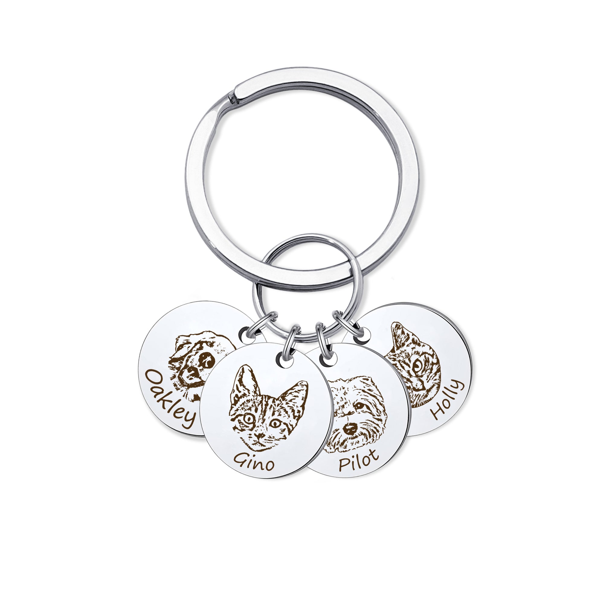 Pet Portrait Memorial Rainbow Bridge Key Chain