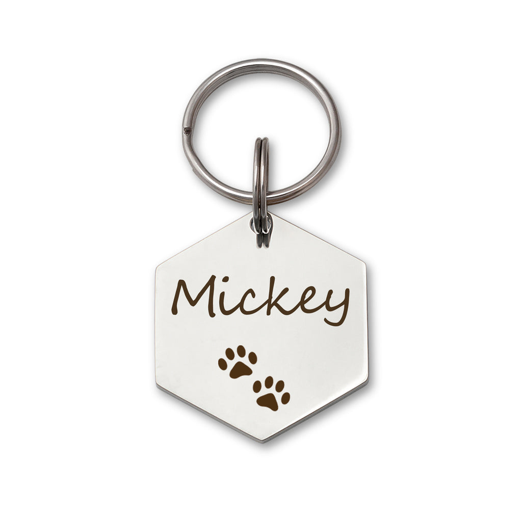 Personalized Hexagon Shaped Pet ID Dog Tag for Cat or Dog