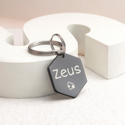 Personalized Hexagon Shaped Pet ID Dog Tag for Cat or Dog