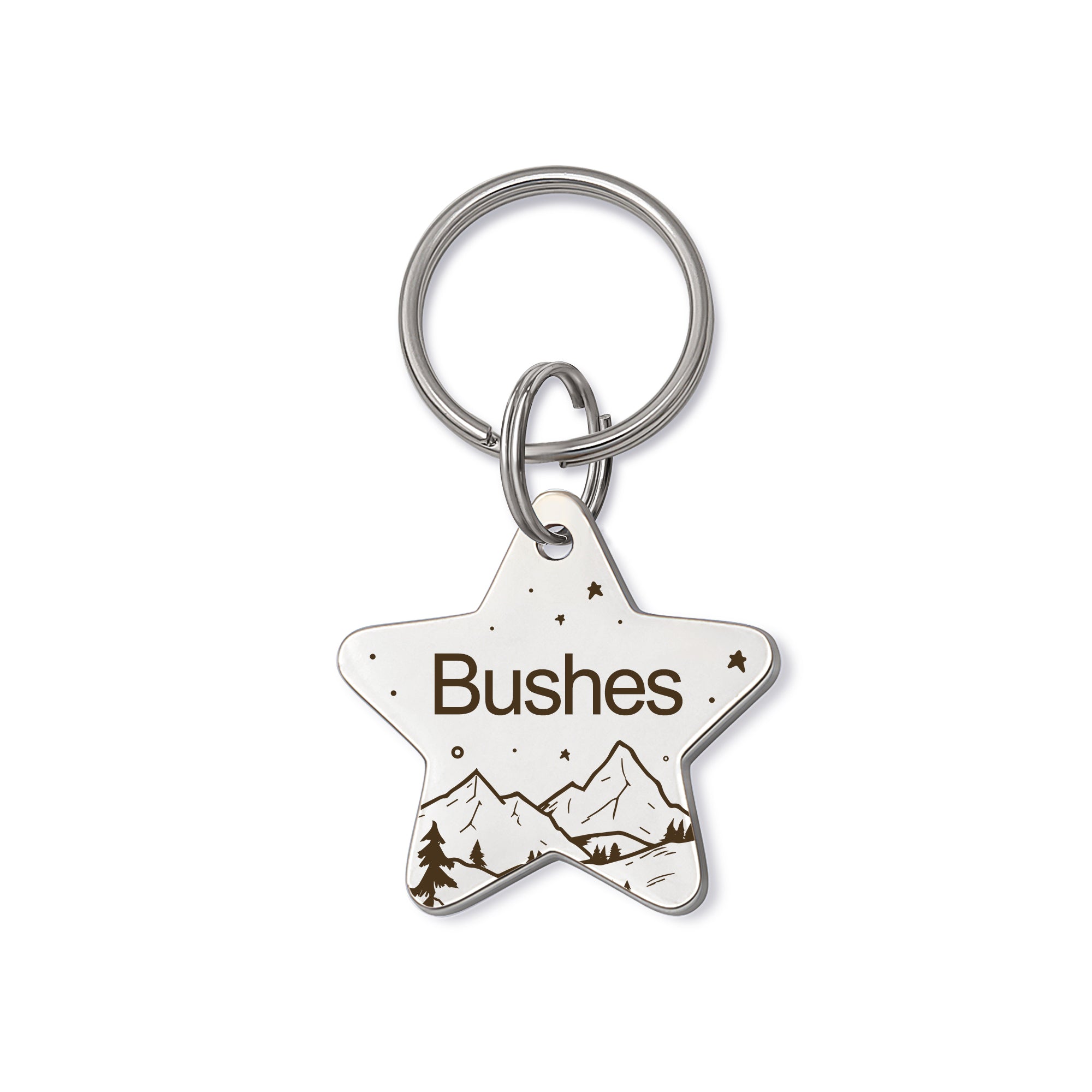 Personalized Mountain Starry Sky Star Shaped Pet ID Dog Tag for Cat or Dog