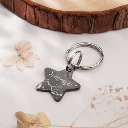 Star Shaped Mountain Starry Sky Themed Pet Tag