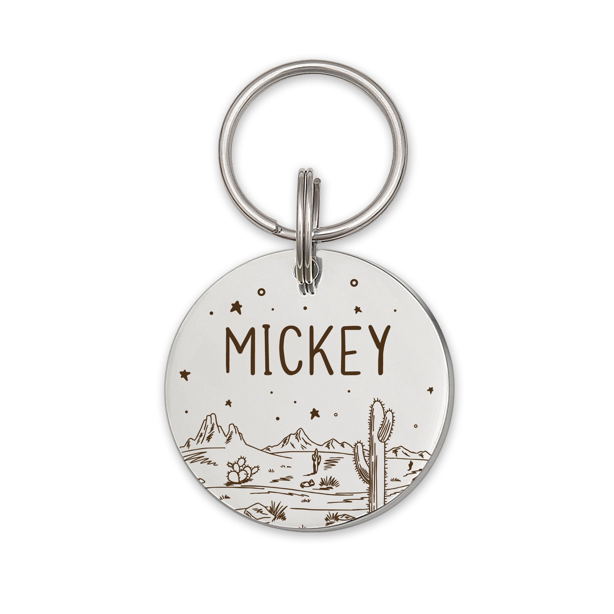 Desert Starry Sky Round Pet ID Dog Tag