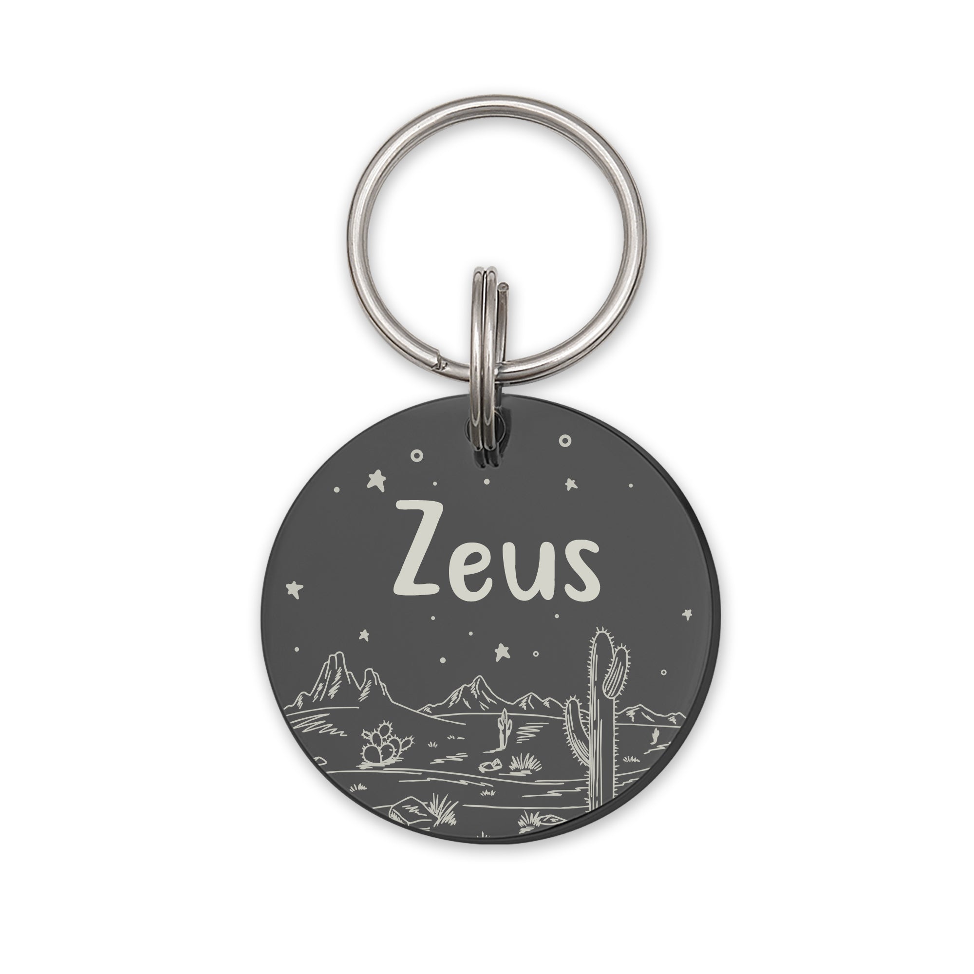 Desert Starry Sky Round Pet ID Dog Tag