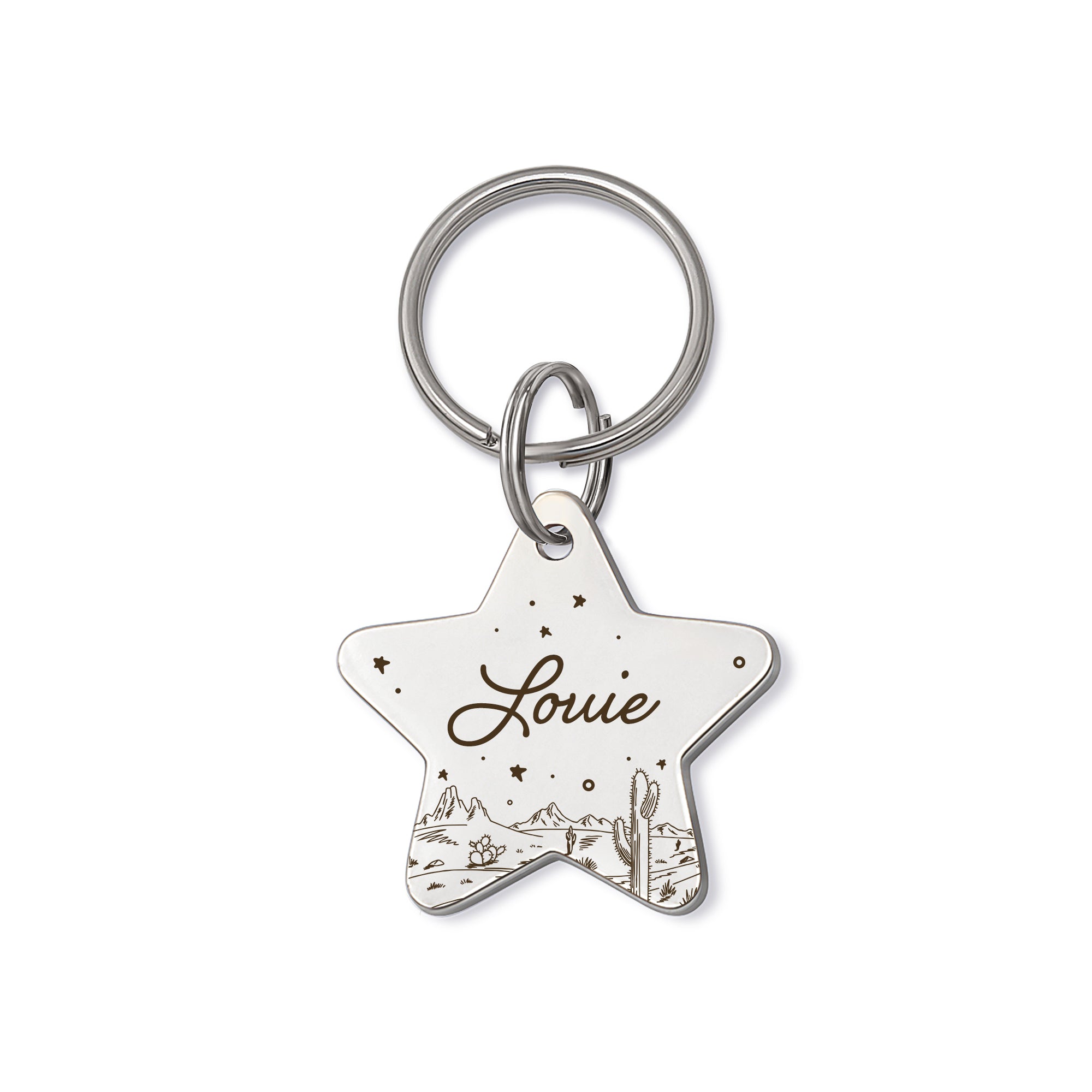 Personalized Desert Starry Sky Star Shaped Pet ID Dog Tag for Cat or Dog