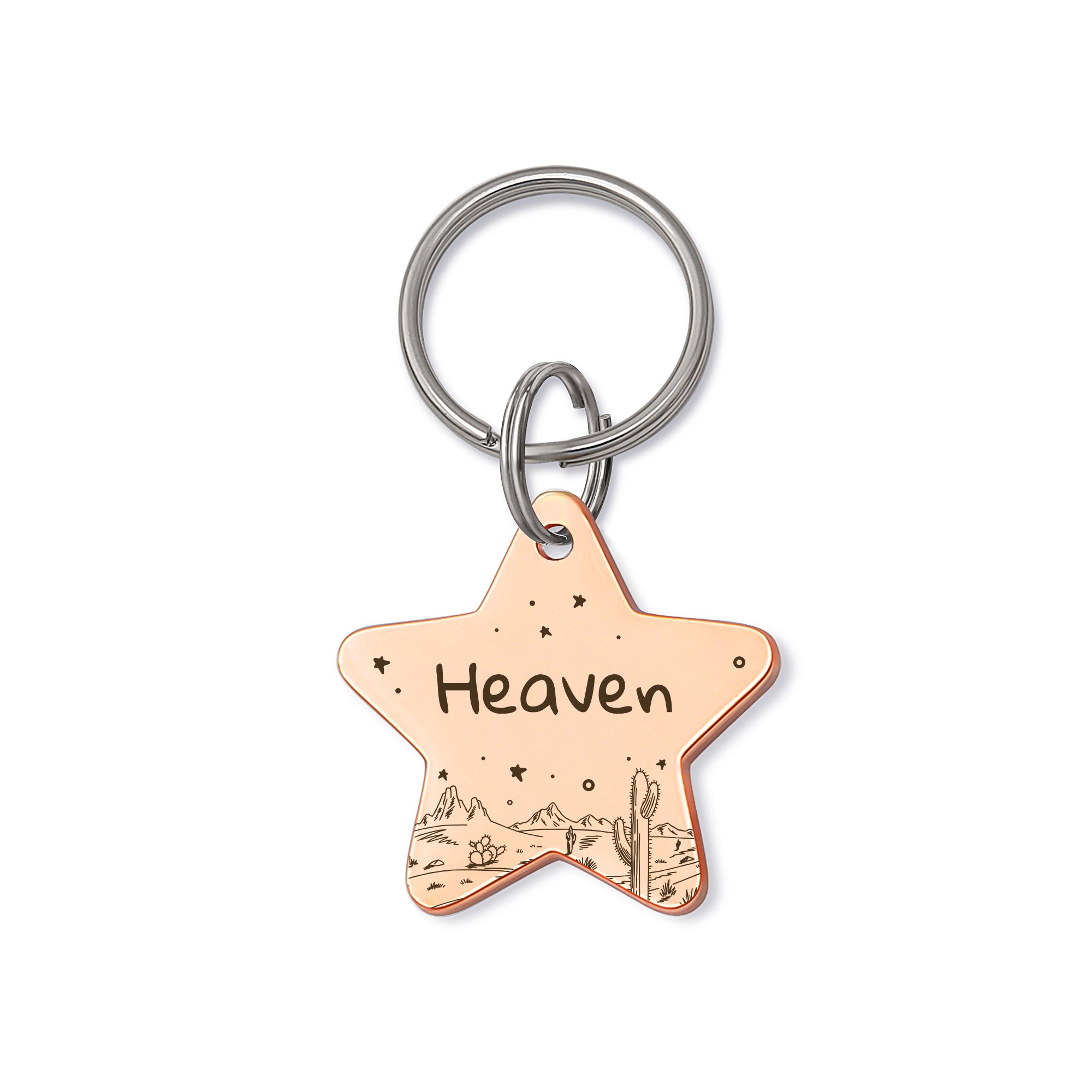 Personalized Desert Starry Sky Star Shaped Pet ID Dog Tag for Cat or Dog