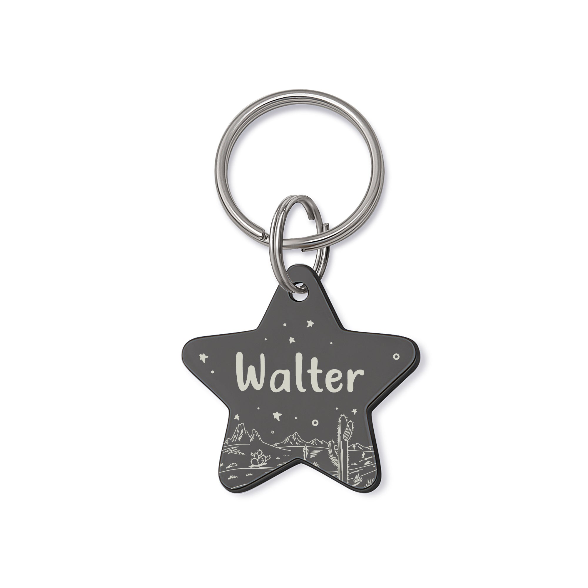 Personalized Desert Starry Sky Star Shaped Pet ID Dog Tag for Cat or Dog