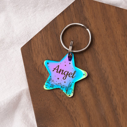 Personalized Desert Starry Sky Star Shaped Pet ID Dog Tag for Cat or Dog