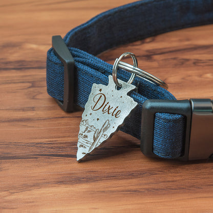 Personalized Arrowhead Shaped Desert Starry Sky Themed Pet ID Dog Tag