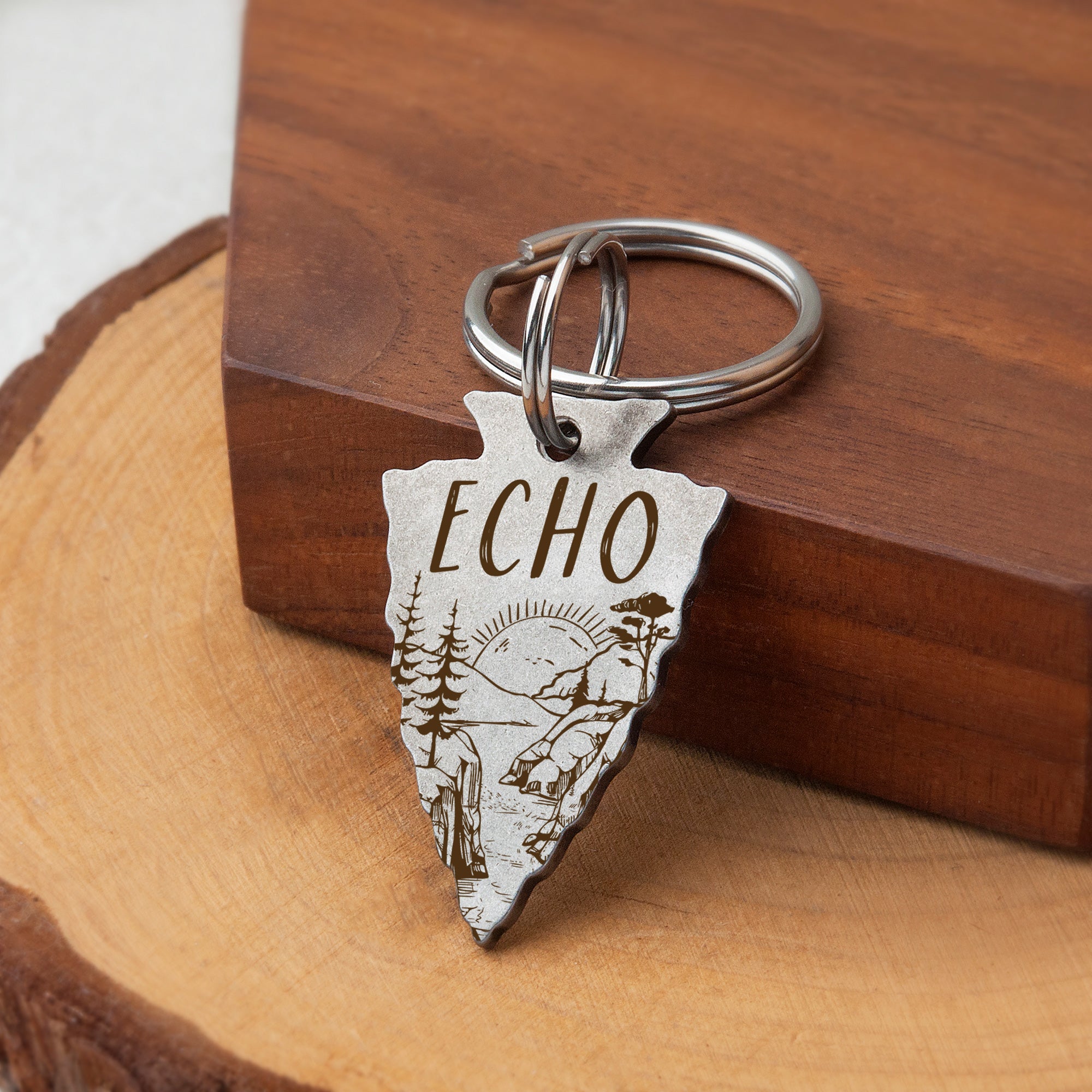 Arrowhead Mountain Sunset Pet ID Dog Tag