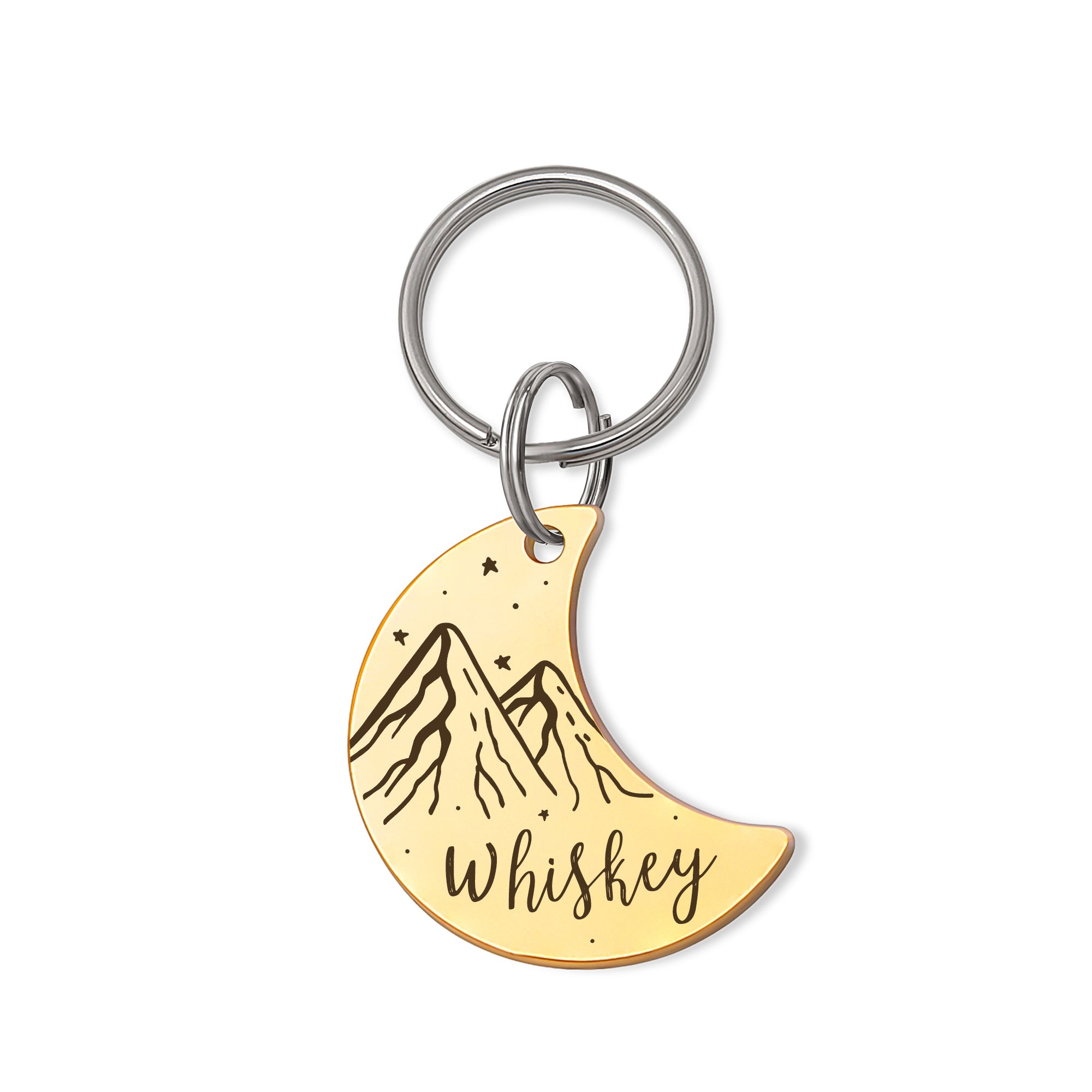 Moon Shaped Mountain Peak Dog ID Pet Tag