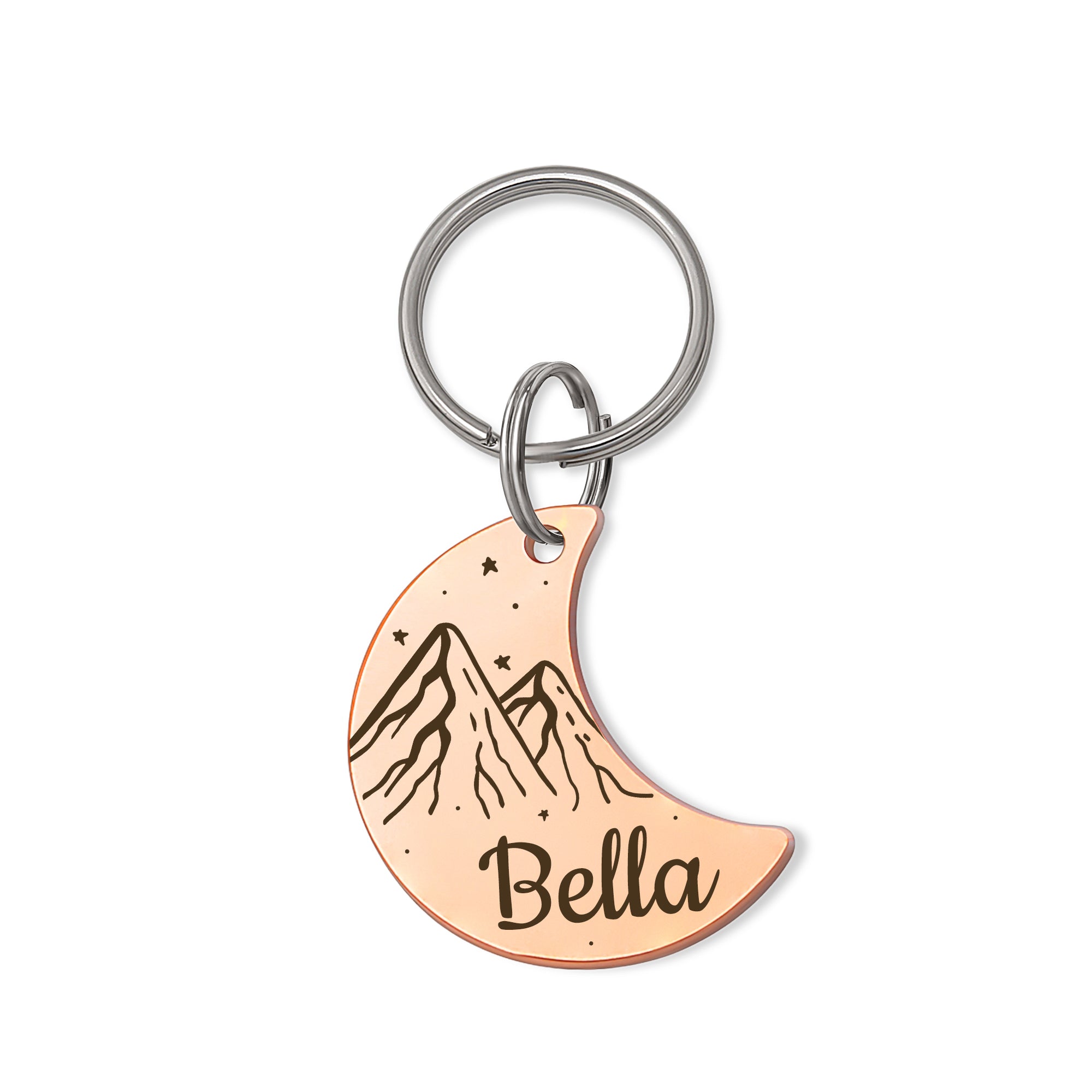 Moon Shaped Mountain Peak Dog ID Pet Tag