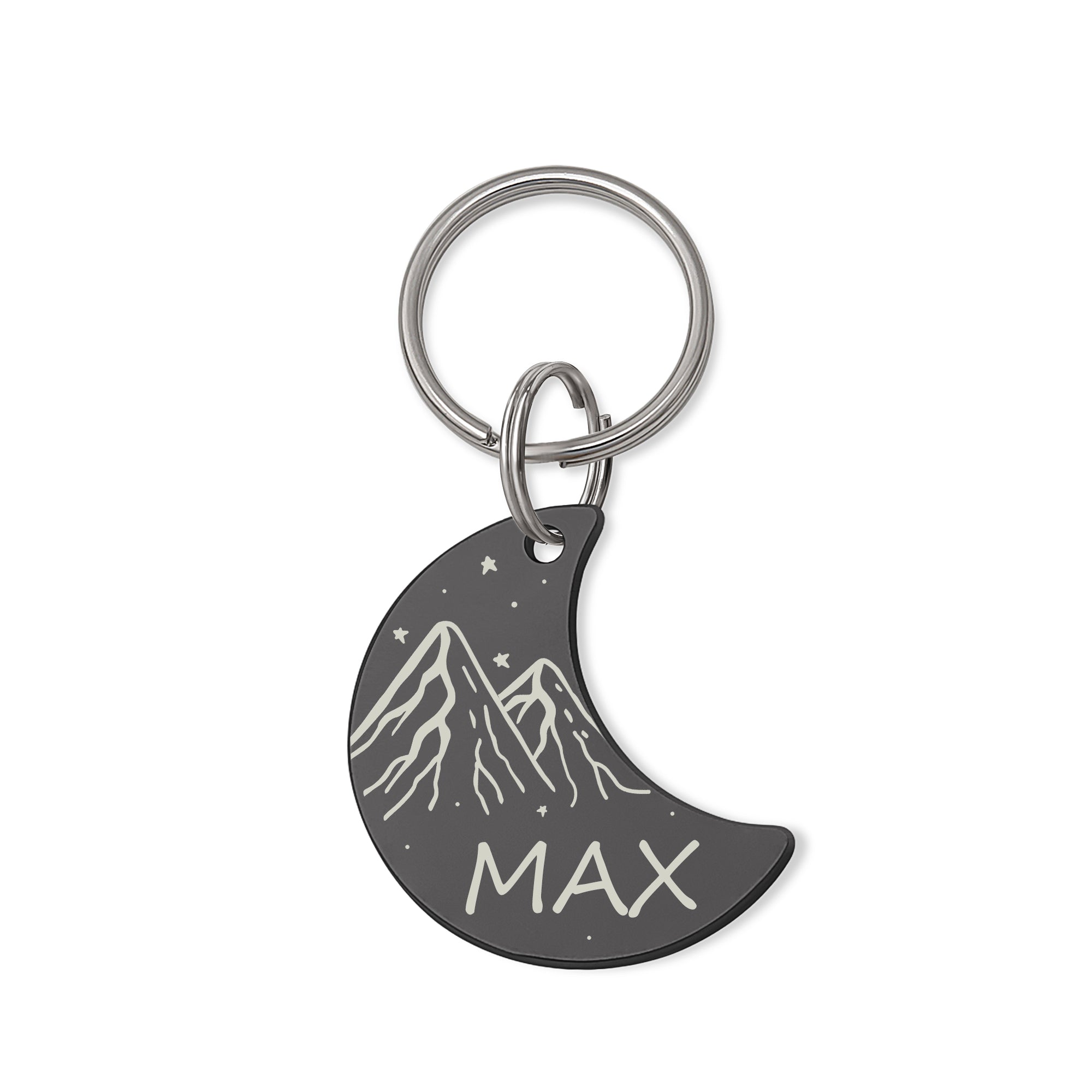 Moon Shaped Mountain Peak Dog ID Pet Tag