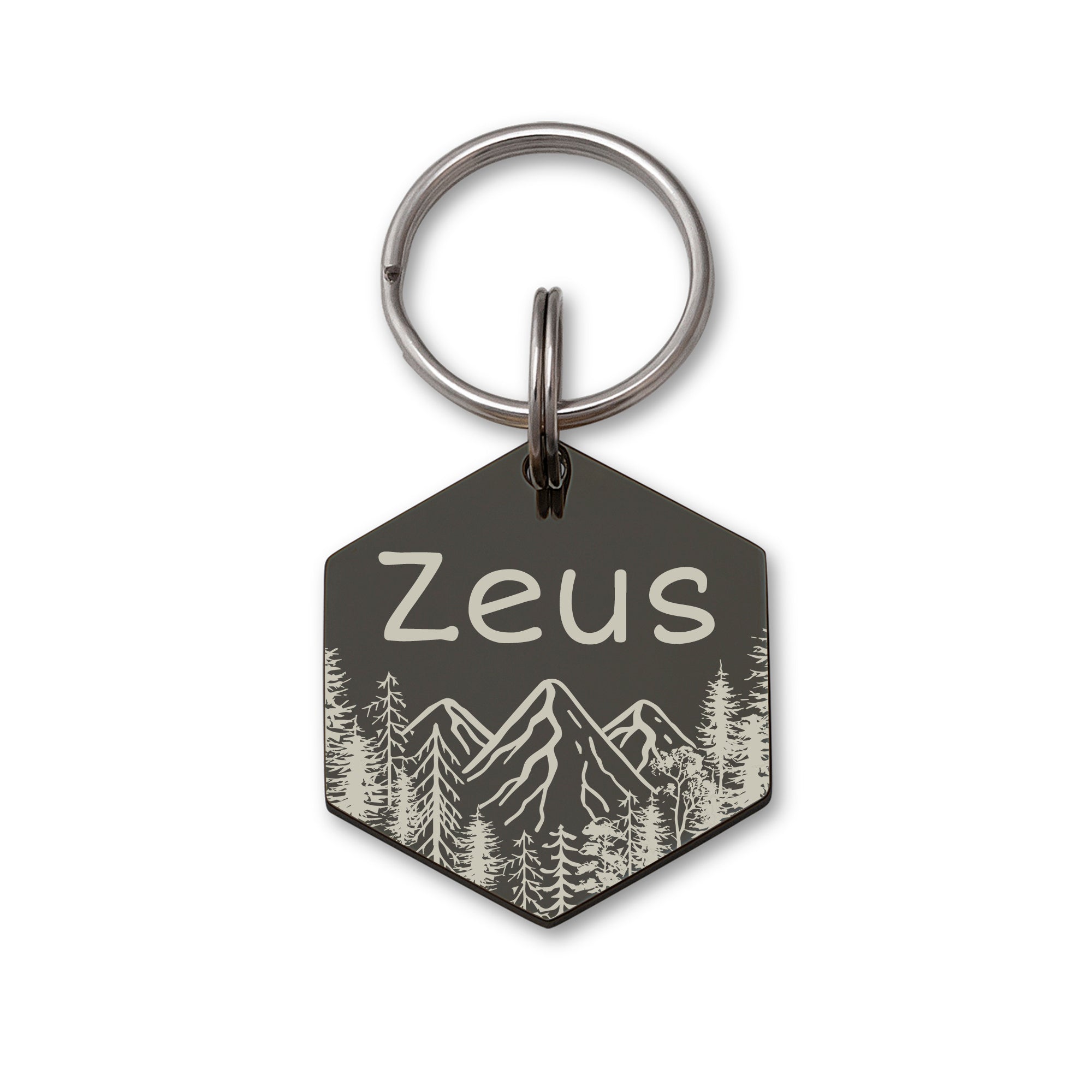 Hexagon Mountain Peak Shaped Pet ID Dog Tag