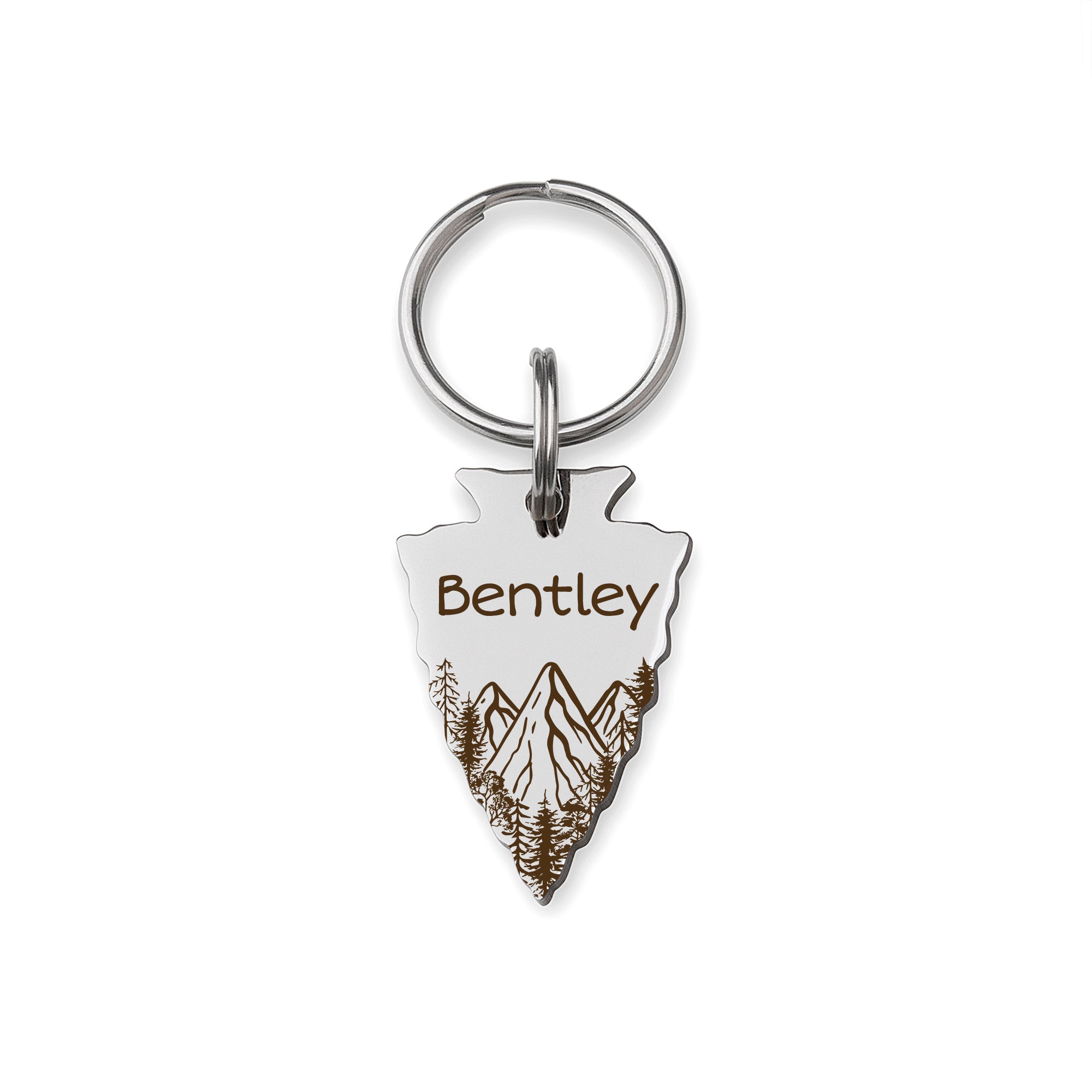 Personalized Arrowhead Shaped Mountain Peak Themed Pet ID Dog Tag