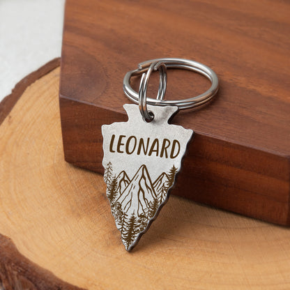 Personalized Arrowhead Shaped Mountain Peak Themed Pet ID Dog Tag