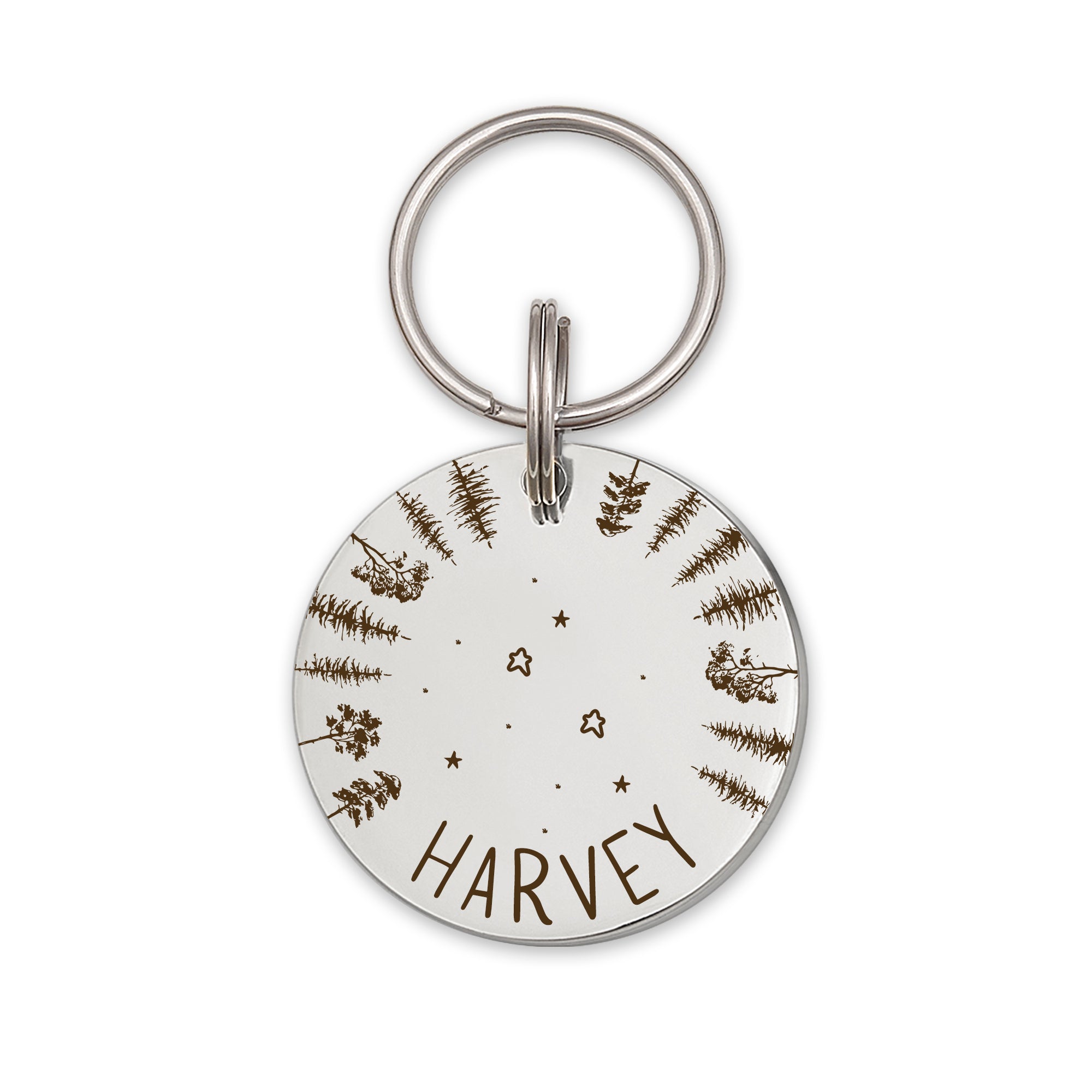 Woods Starry Sky Round Pet ID Dog Tag