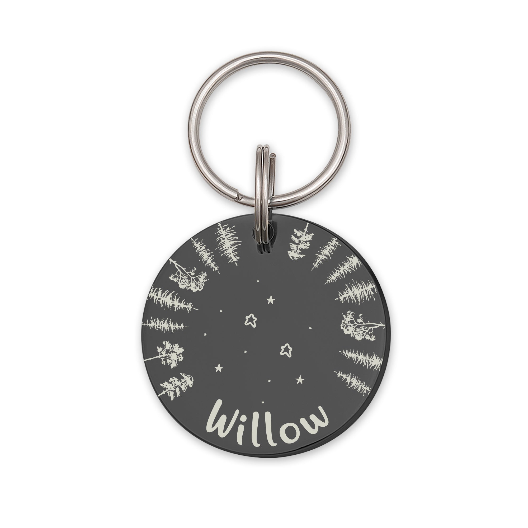 Woods Starry Sky Round Pet ID Dog Tag