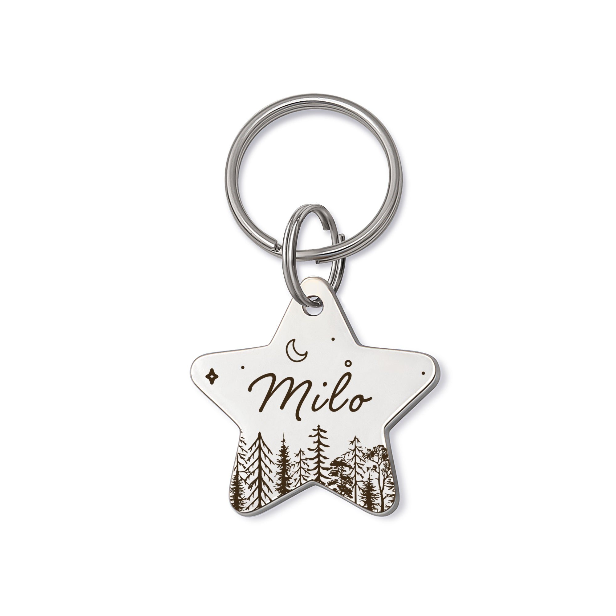 Star Shaped Forest Starry Sky Themed Pet Tag