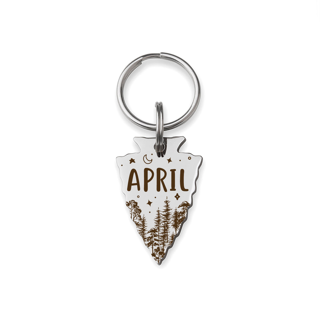 Personalized Arrowhead Shaped Woods and Stars Themed Pet ID Dog Tag