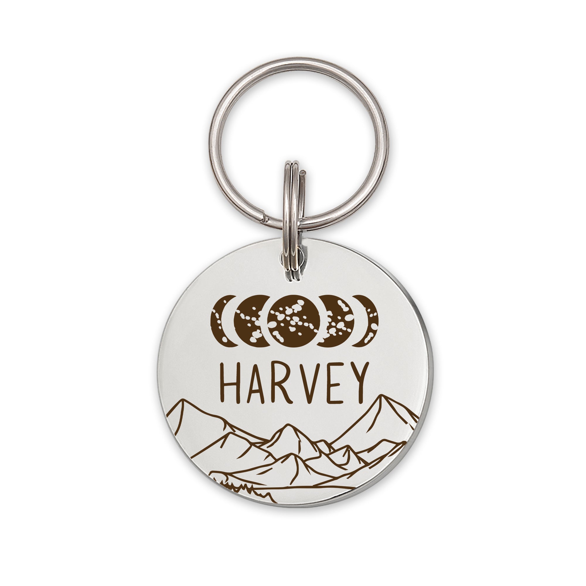 Moon Phases Round ID Pet Tag