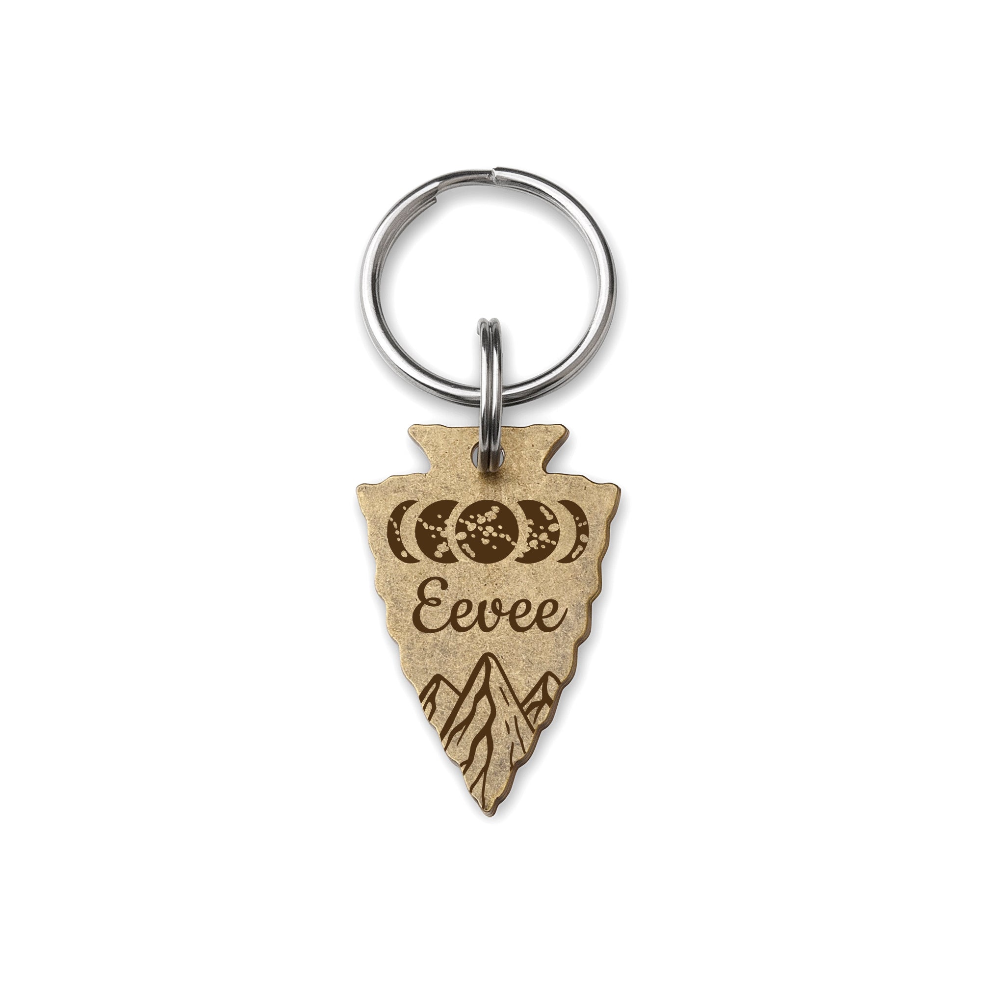 Personalized Arrowhead Shaped Moon Phase Themed Pet ID Dog Tag
