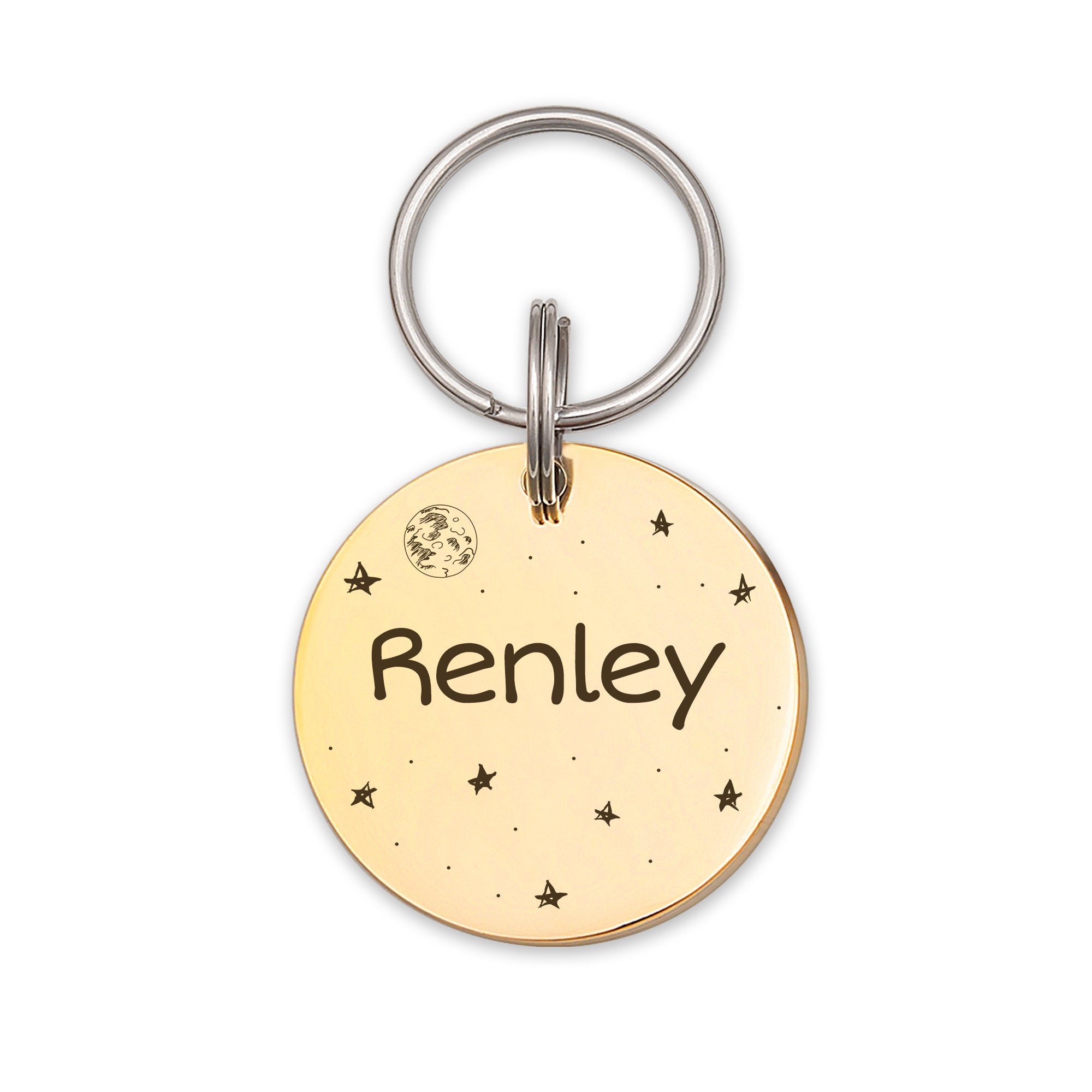 Stars Round Pet ID Tag
