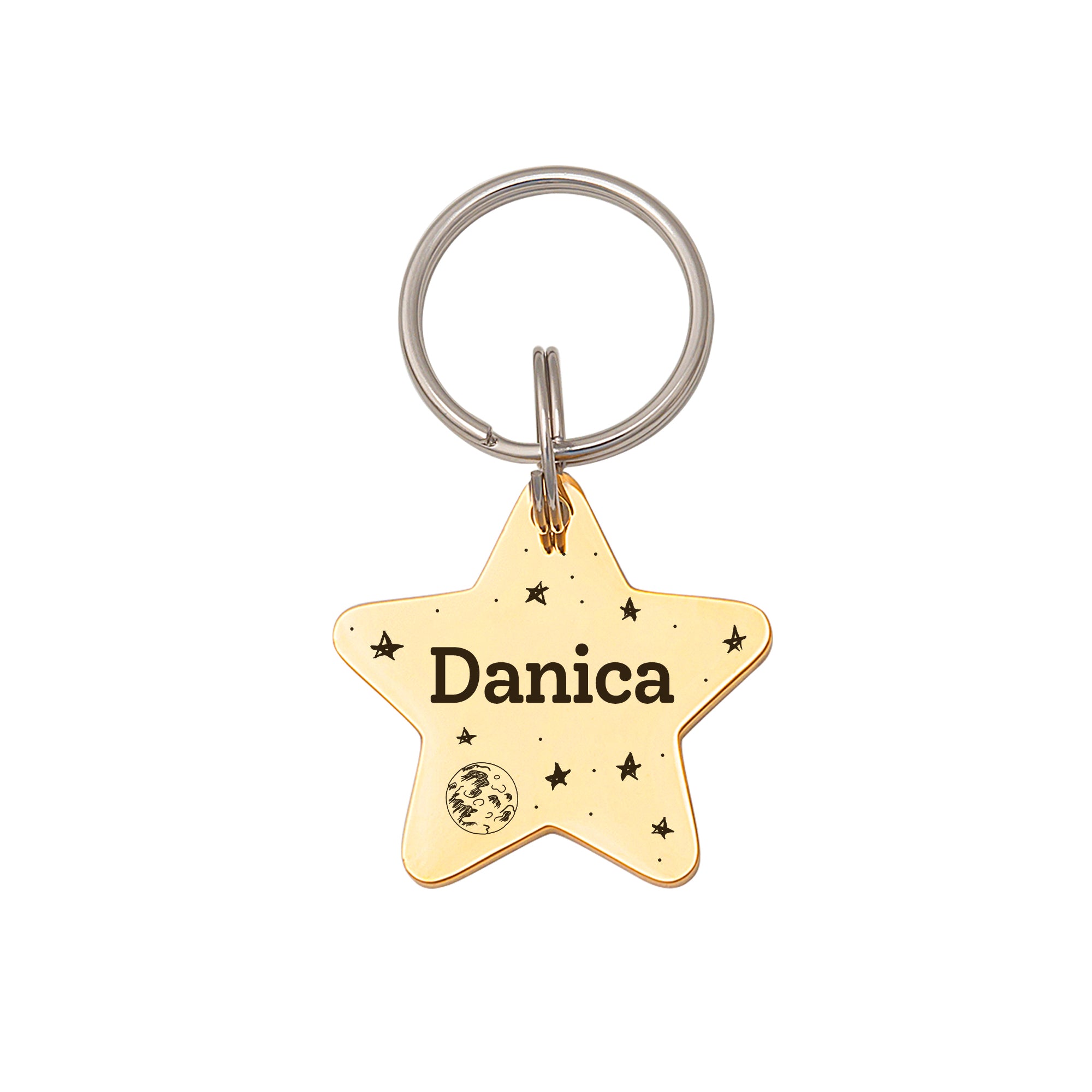 Star Space Themed Pet ID Dog Tag