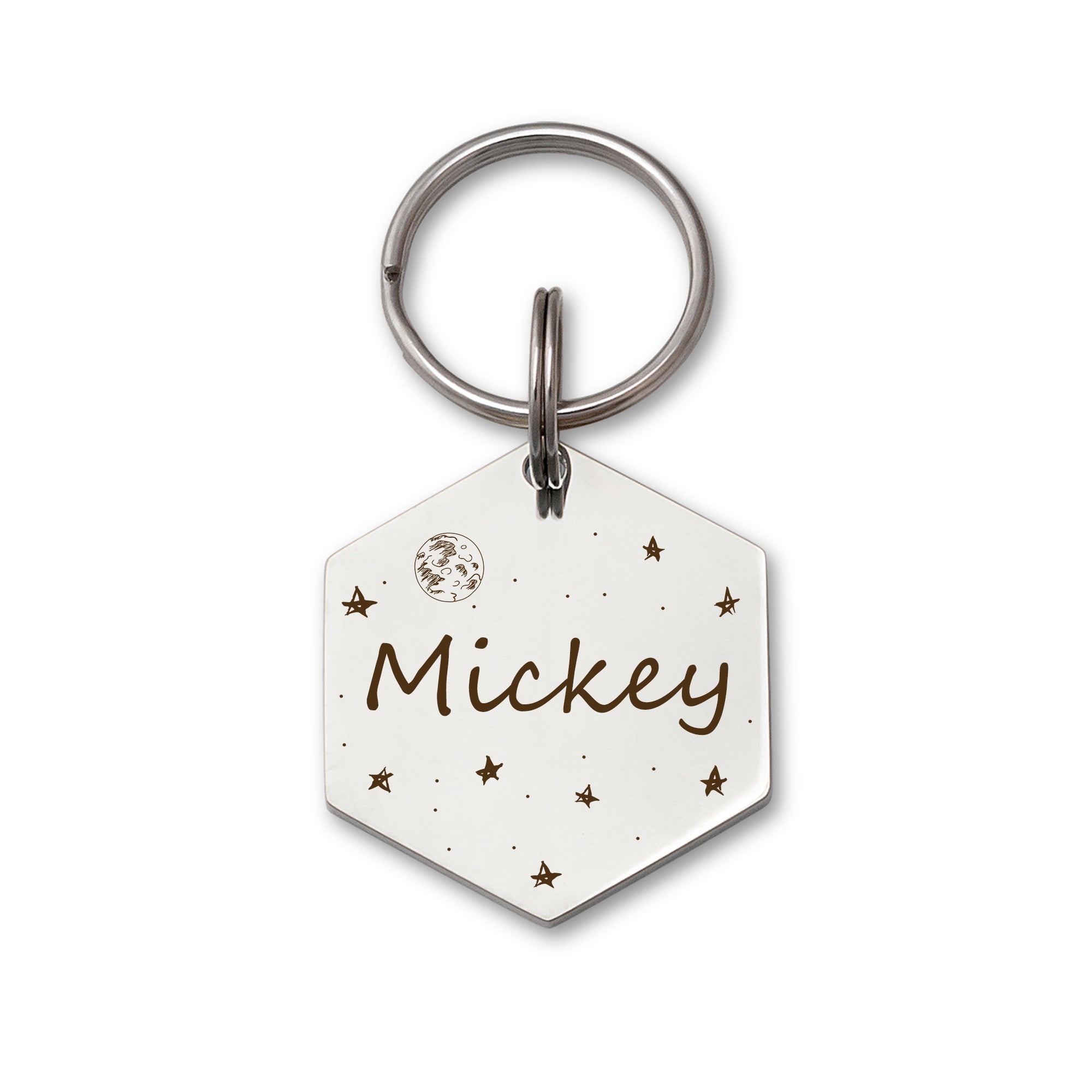 Space Hexagon Pet ID Dog Tag