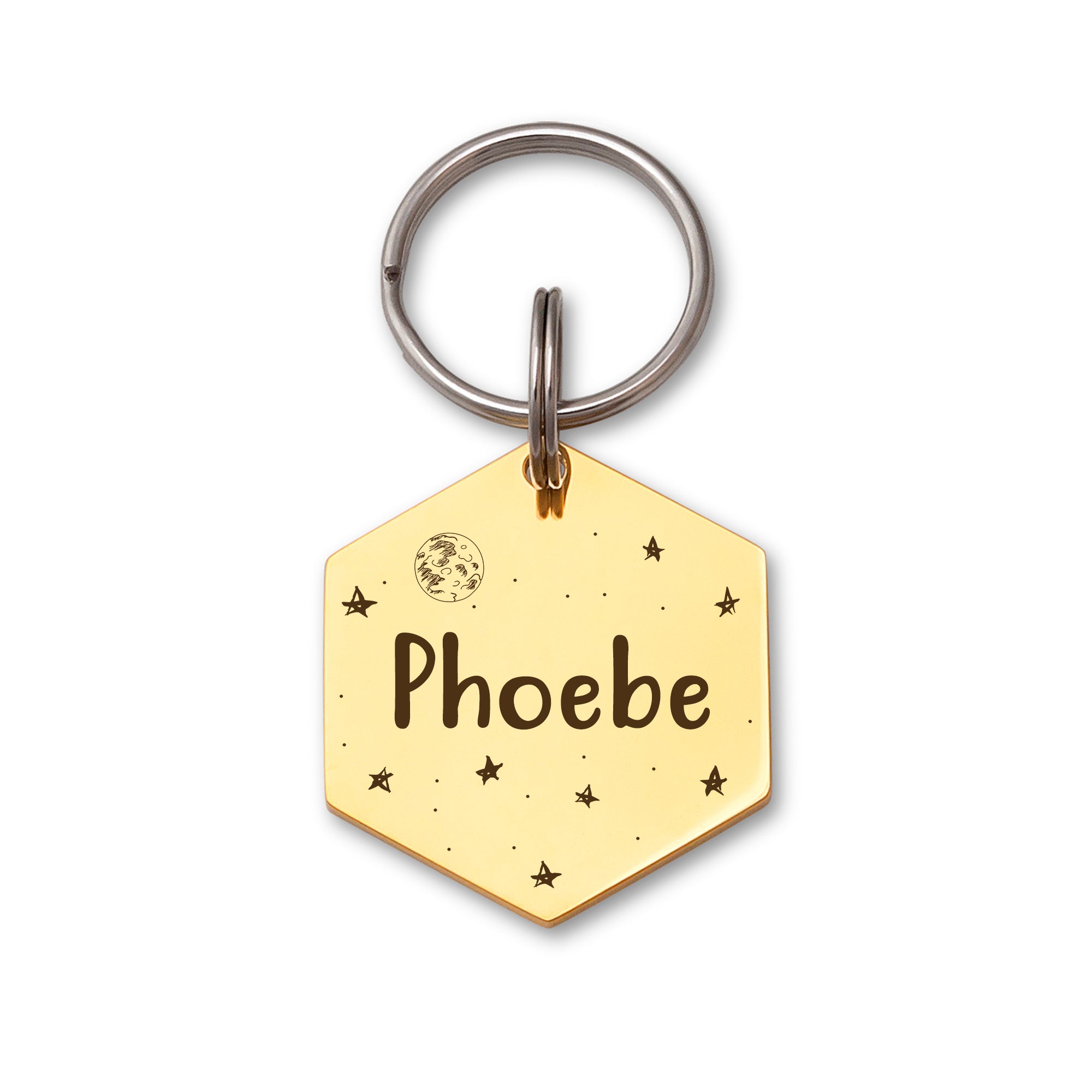 Space Hexagon Pet ID Dog Tag