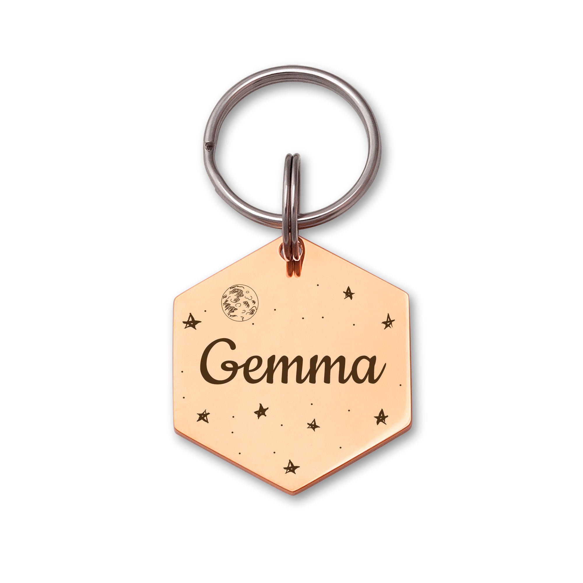 Space Hexagon Pet ID Dog Tag