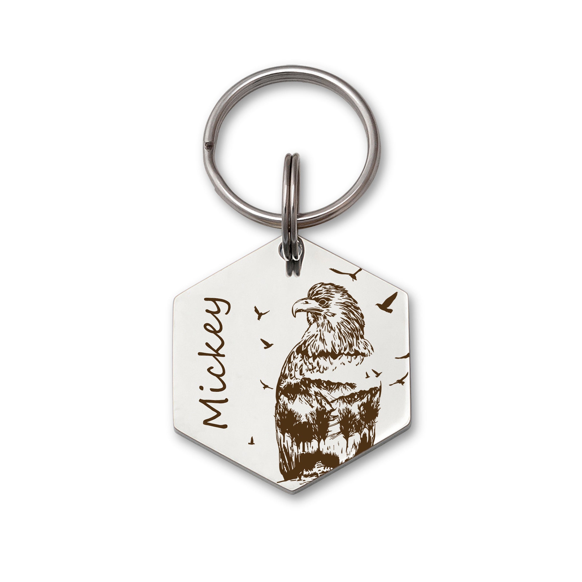 Hexagon Eagle Mountain Pet ID Dog Tag