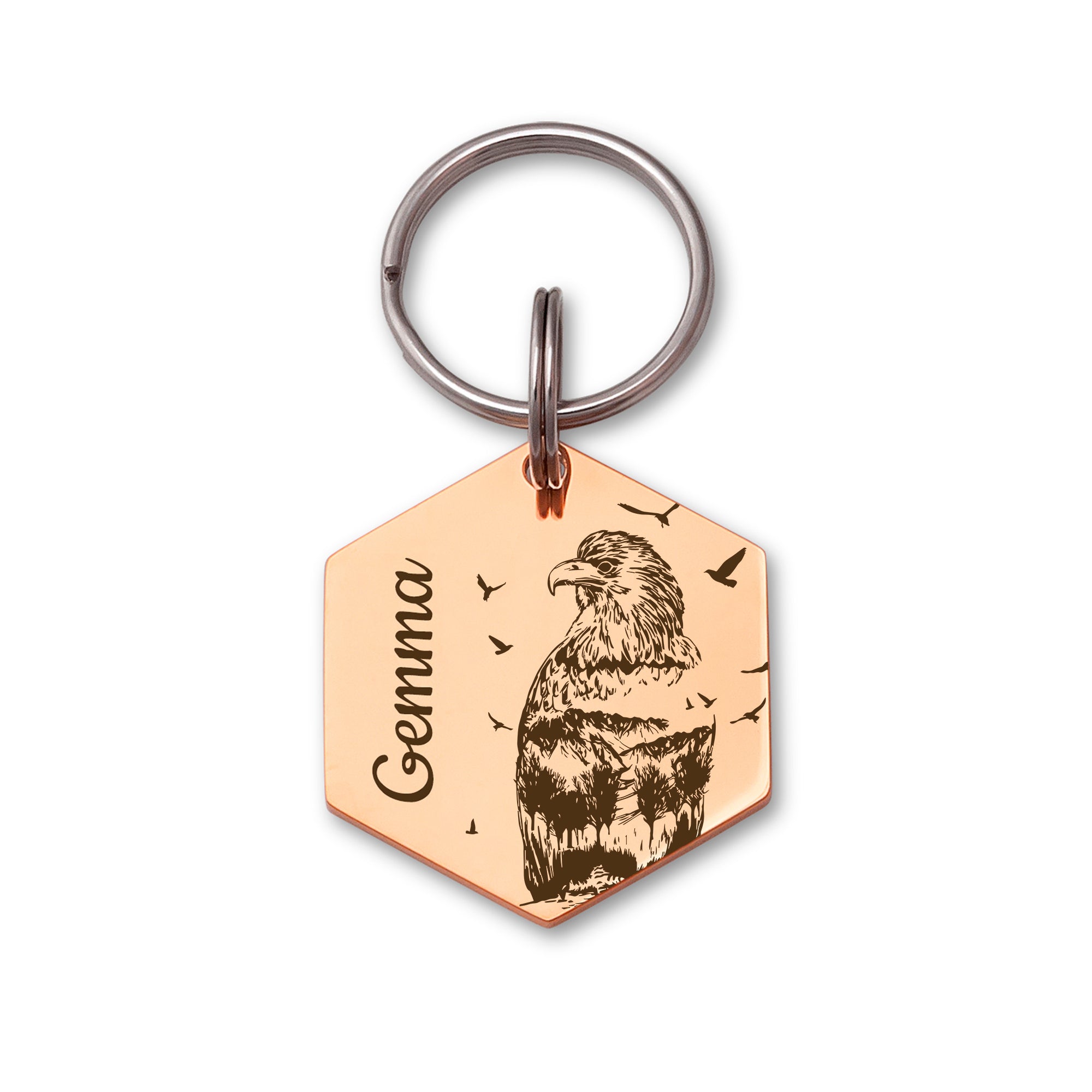Hexagon Eagle Mountain Pet ID Dog Tag
