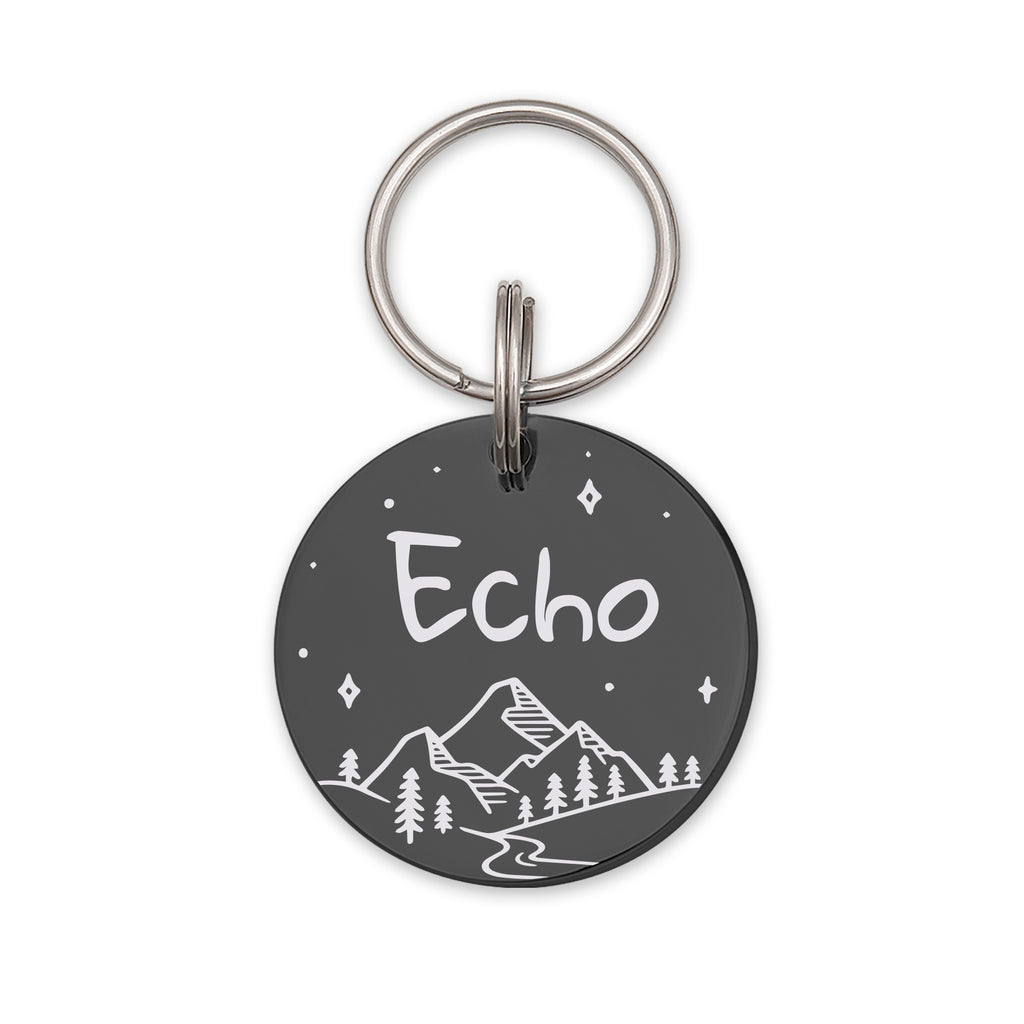 Round Mountain Starry Sky Pet Tag Dog Tag