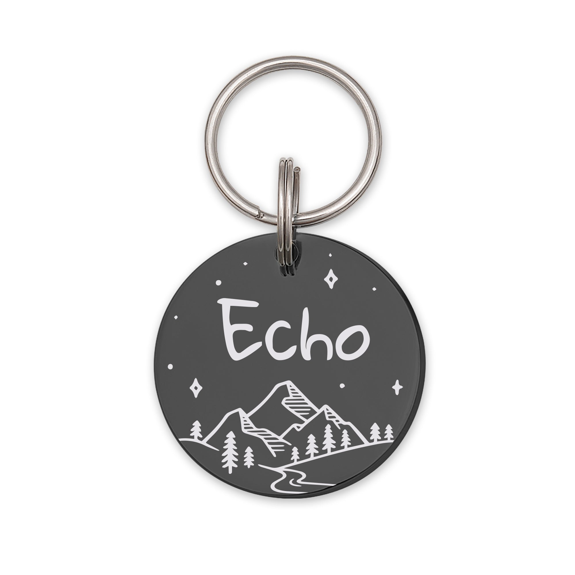 Round Mountain Starry Sky Pet Tag Dog Tag