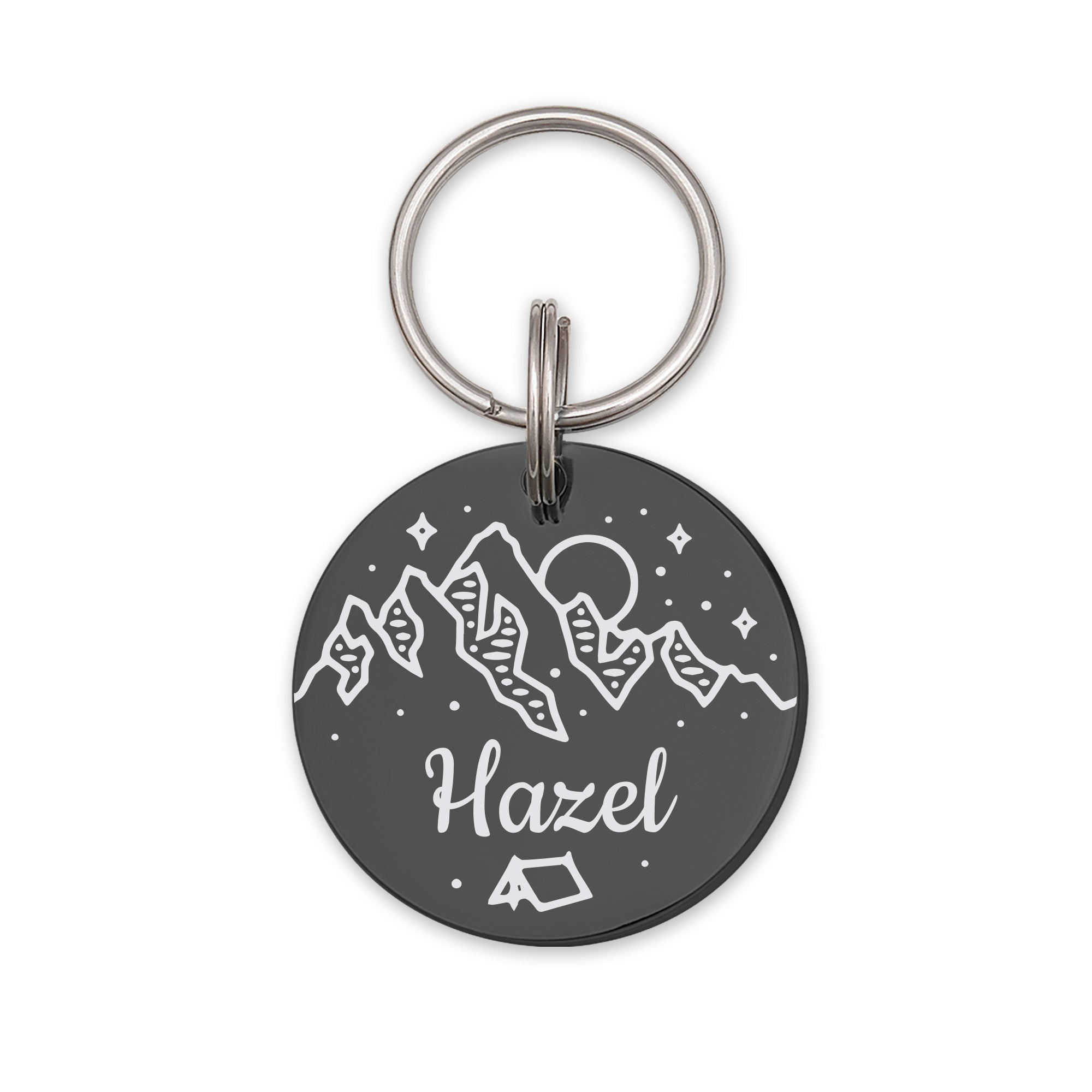 Round Mountain Tent Pet ID Dog Tag