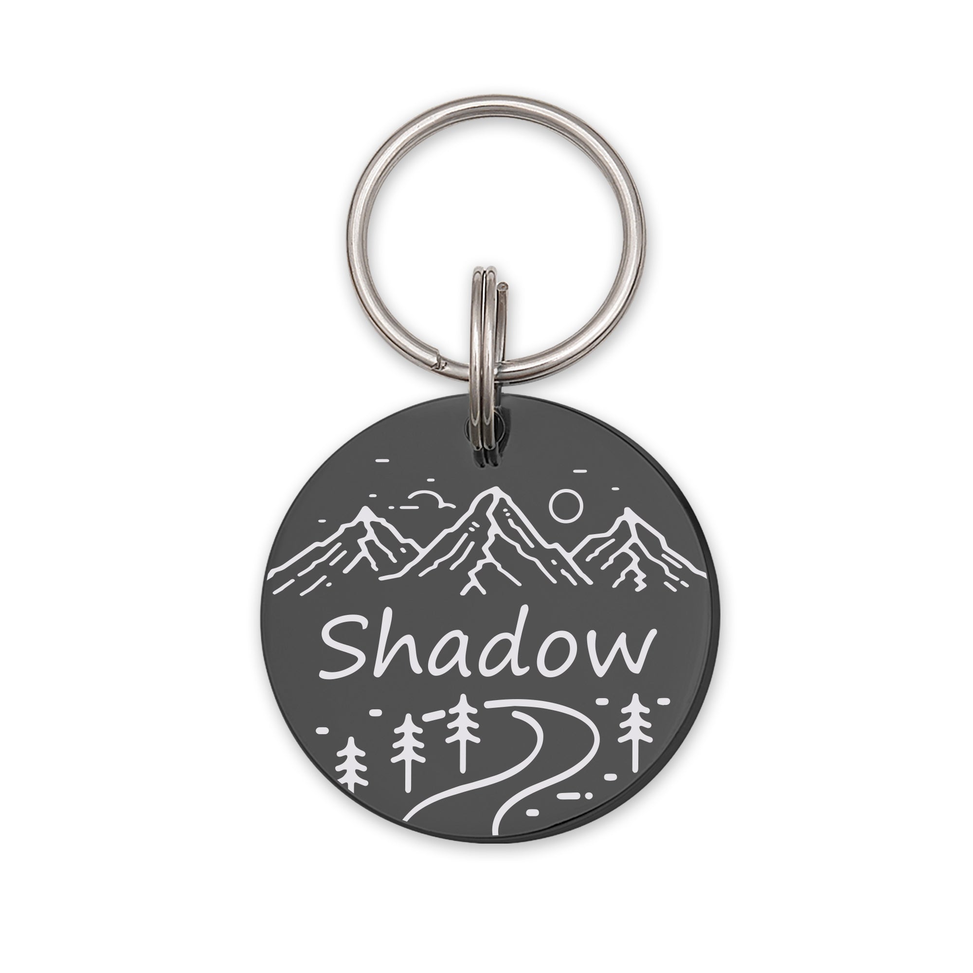 Mountain Road Round Pet Dog Tag