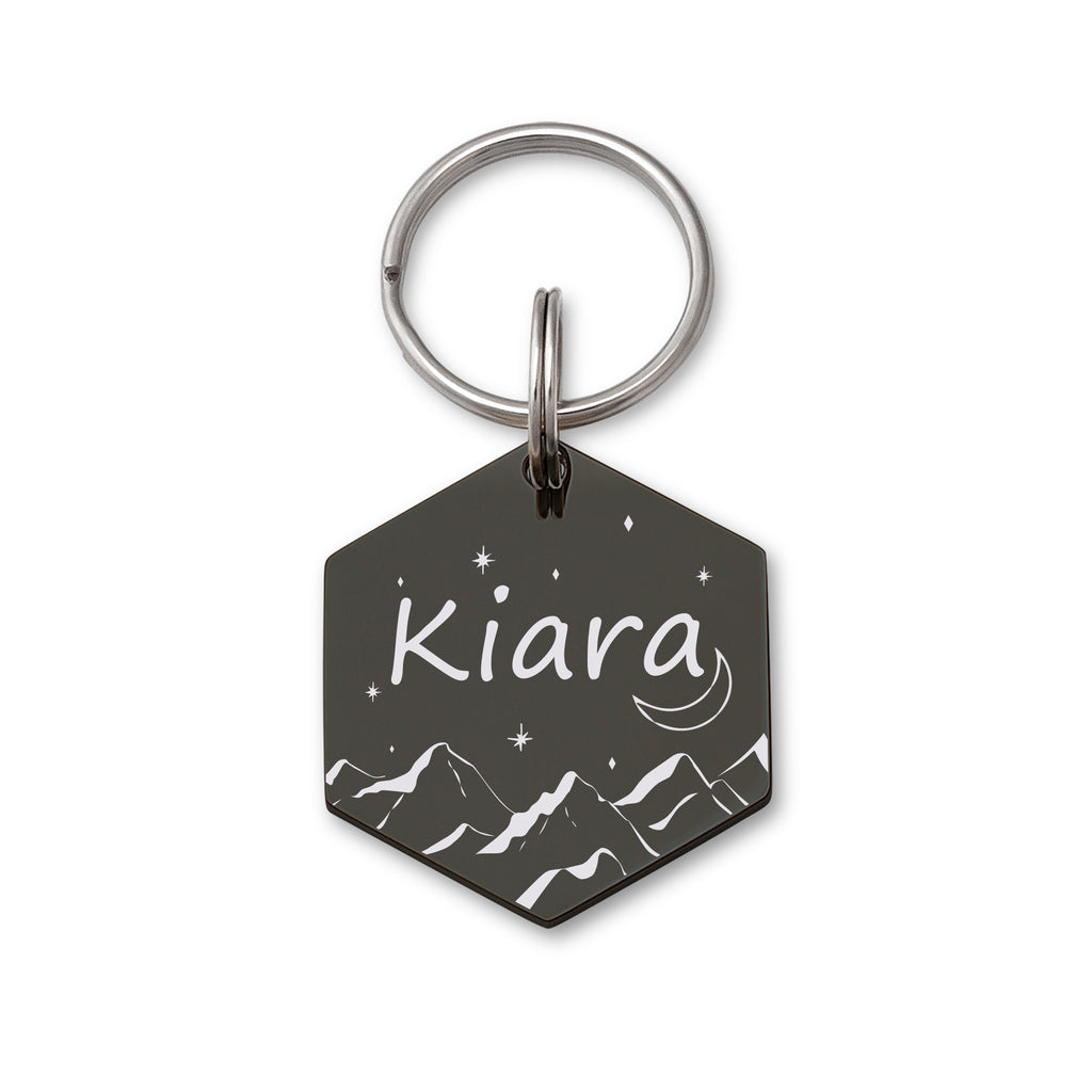 Hexagon Mountain Peak Pet ID Dog Tag