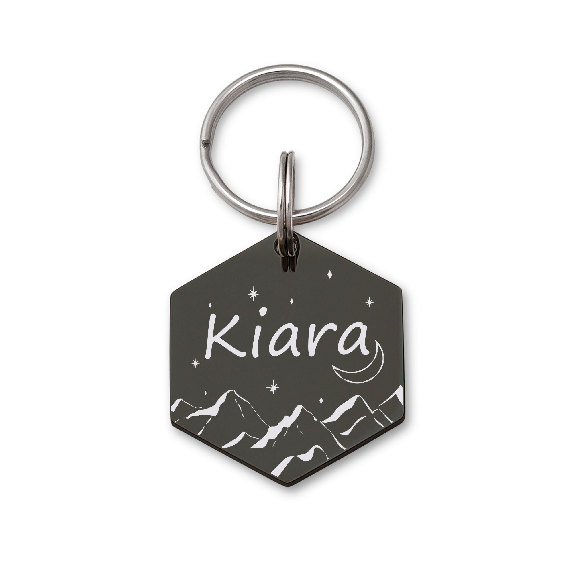 Hexagon Mountain Peak Pet ID Dog Tag