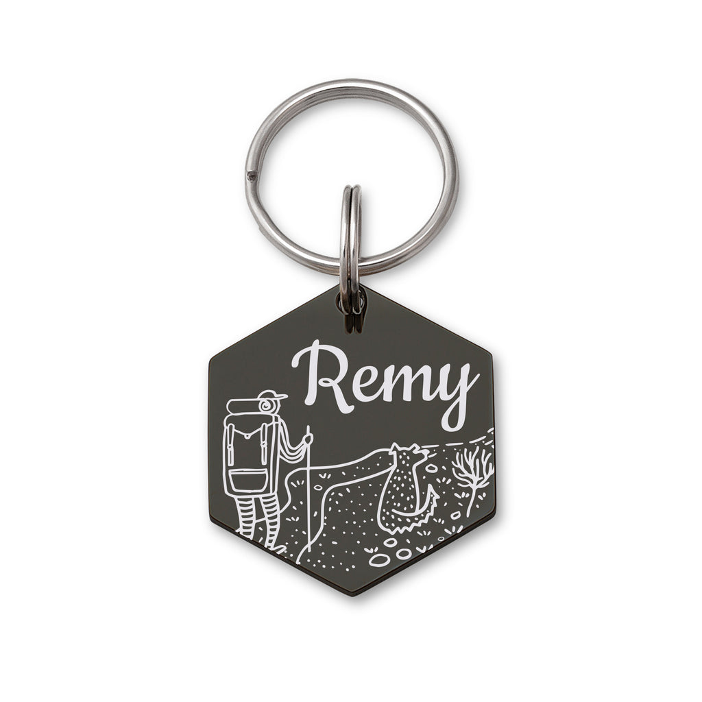 Hiking with Pet Hexagon Pet ID Dog Tag