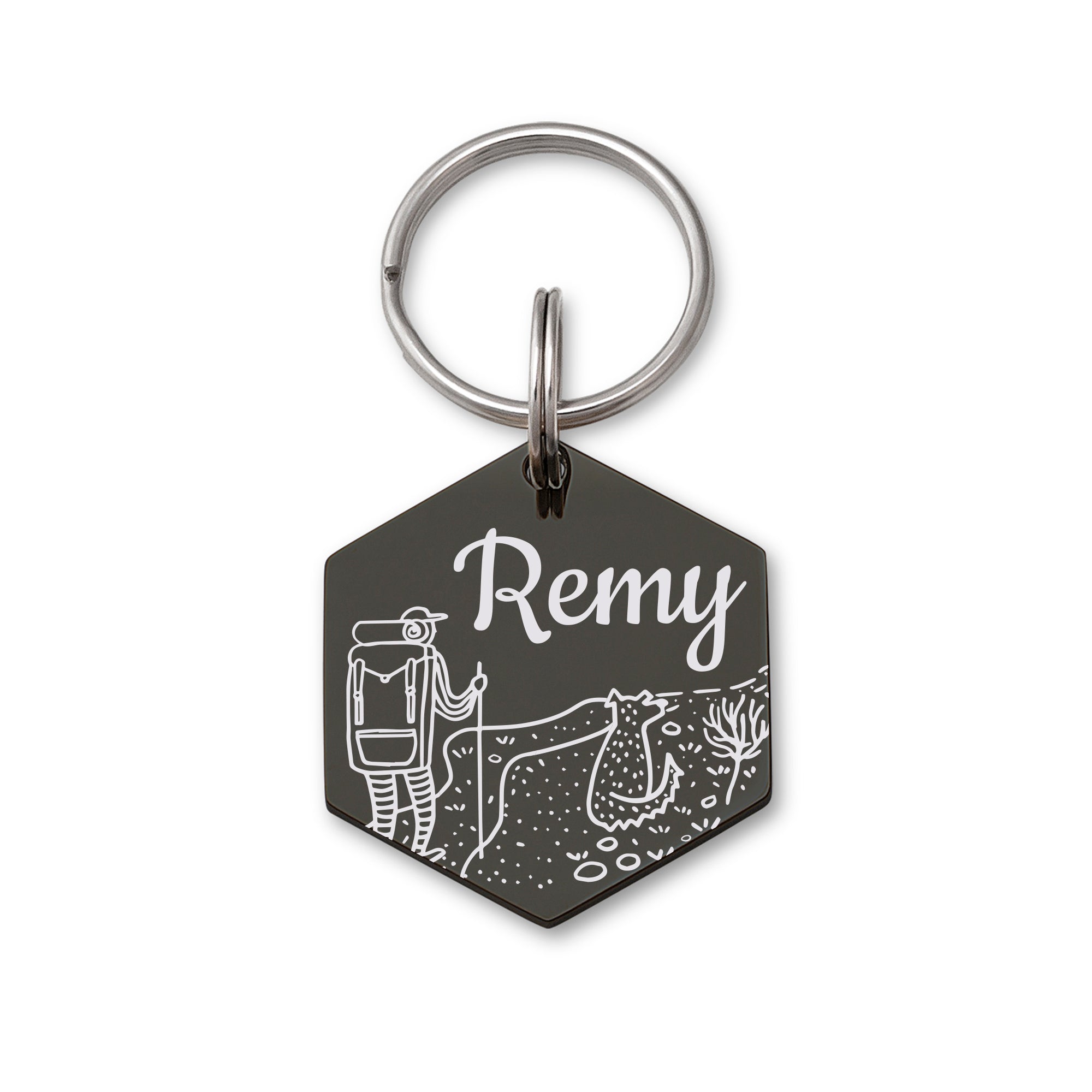 Hiking with Pet Hexagon Pet ID Dog Tag