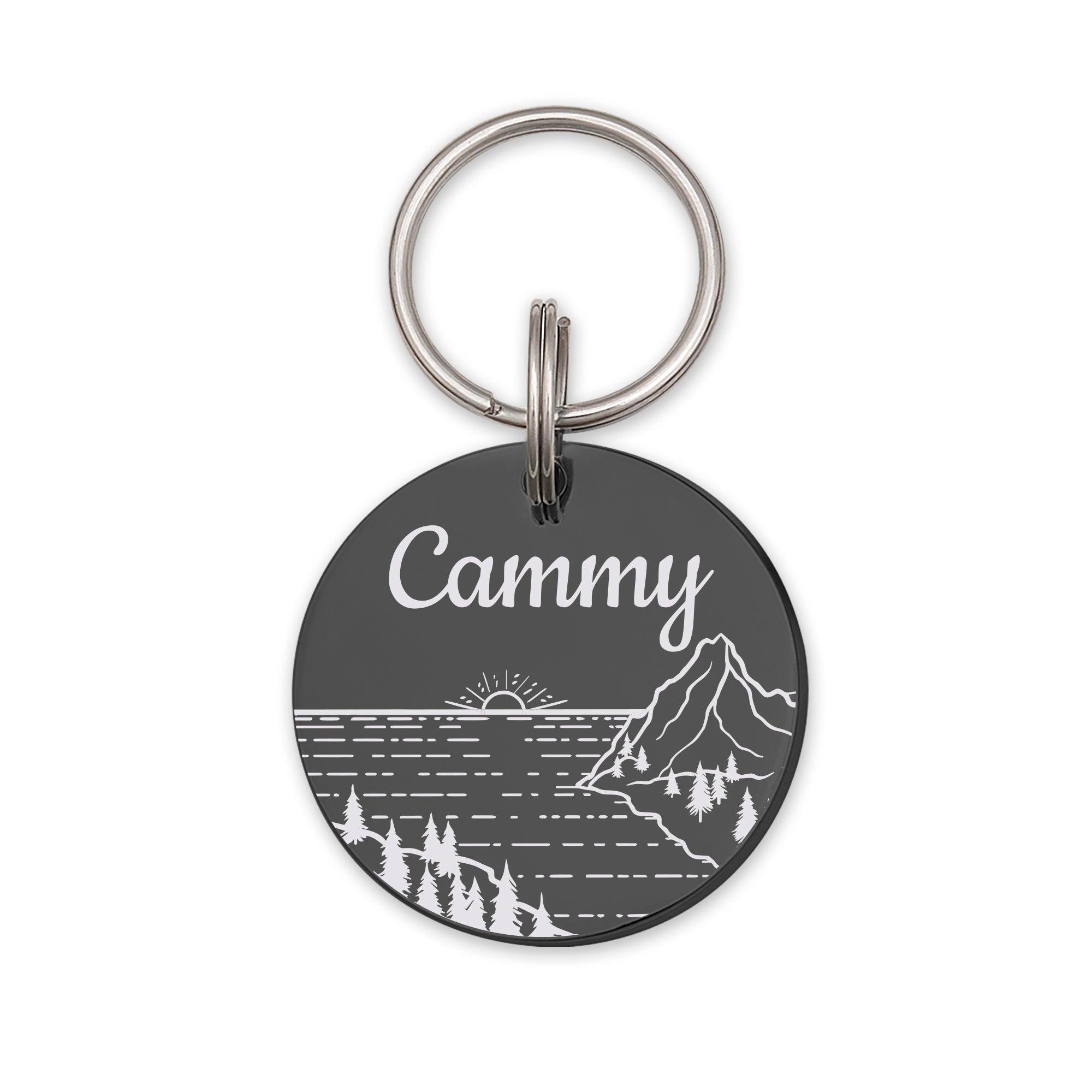 Sunset by the Bay Round Pet ID Dog Tag