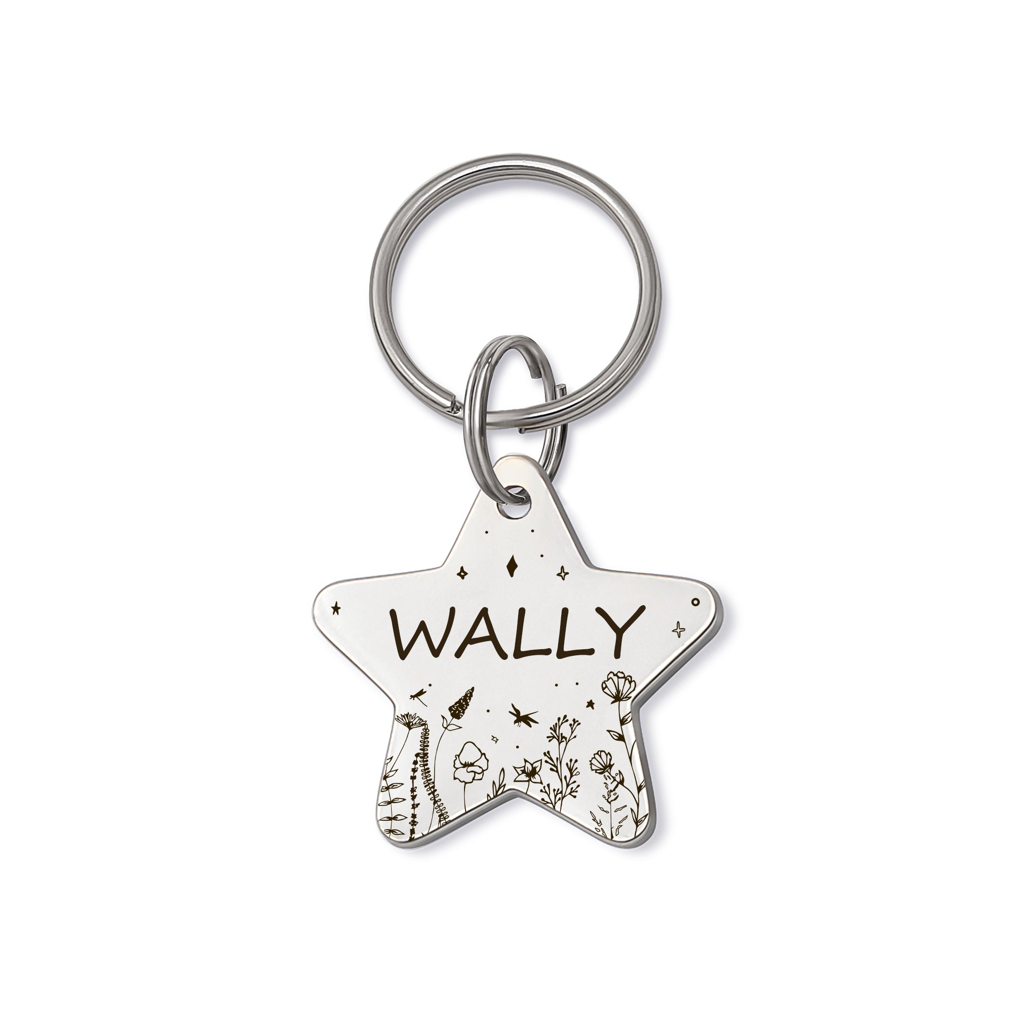 Star Shaped Wildflowers Themed Pet Tag